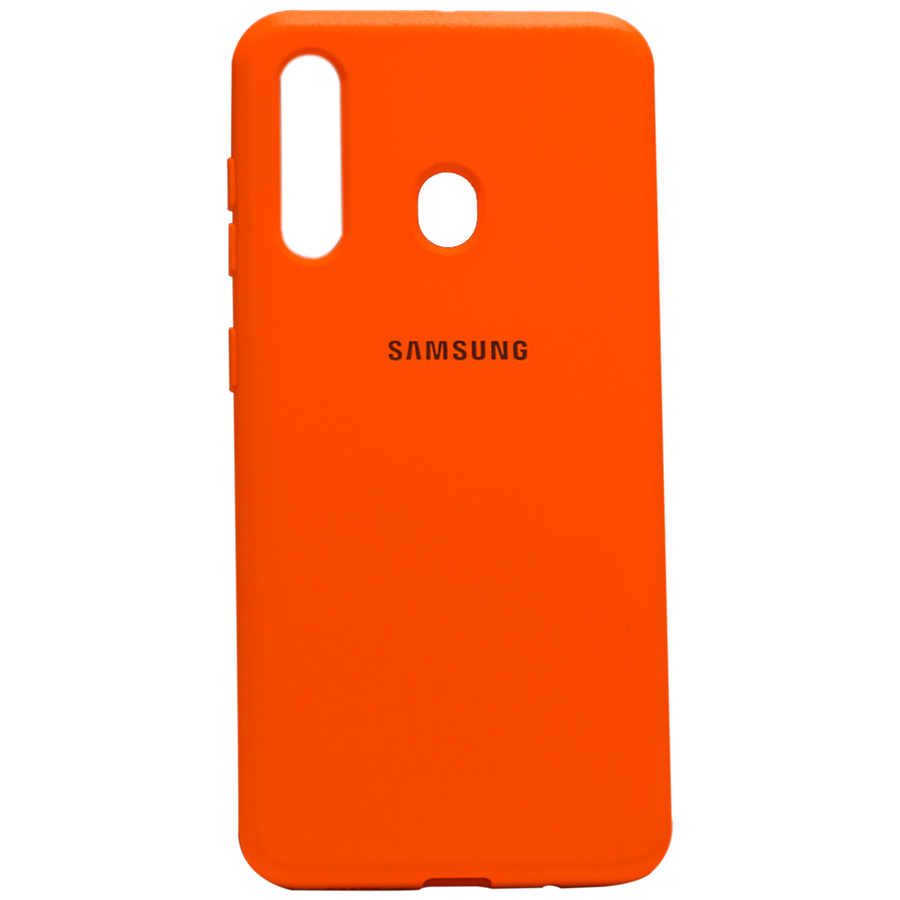 Силиконовый чехол SOFT Silicone Case для Samsung A01/A015 HQ (с логотипом) оранжевый