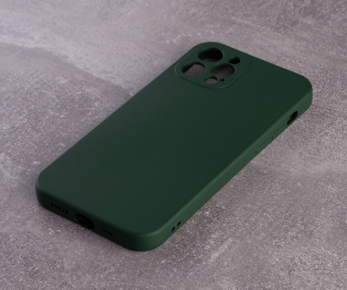 Силиконовый чехол SOFT Silicone Case для iPhone 12 Pro (без лого) темно-зеленый