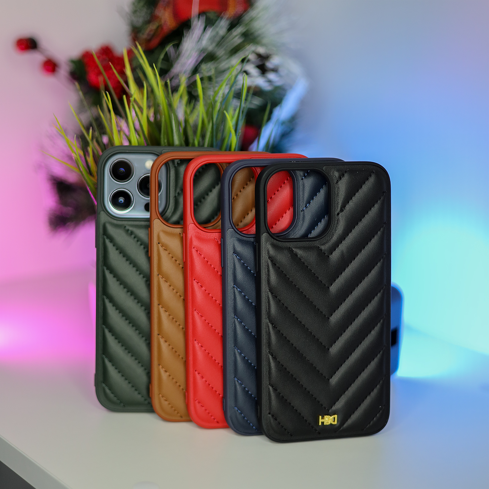 Чехол из искусственной кожи HDD YSL (HBC-019) для iPhone 13 коричневый