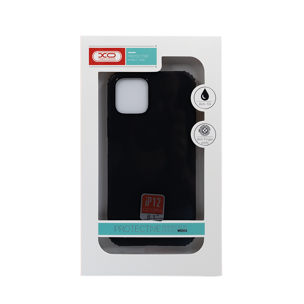 Силиконовый чехол XO K02 для iPhone 13 (6.1) anti-fall w/rope hole черный