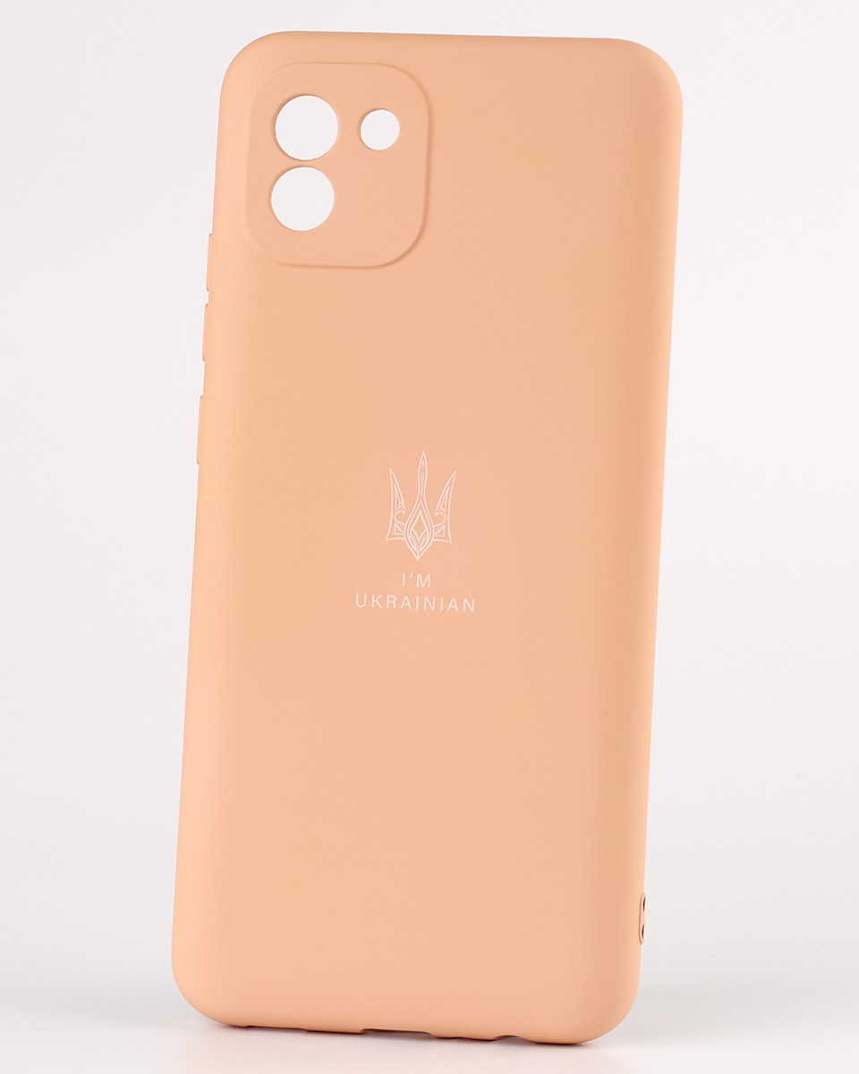 Силиконовый чехол SOFT Silicone Case для Samsung A03 (ТРИЗУБ) пудра