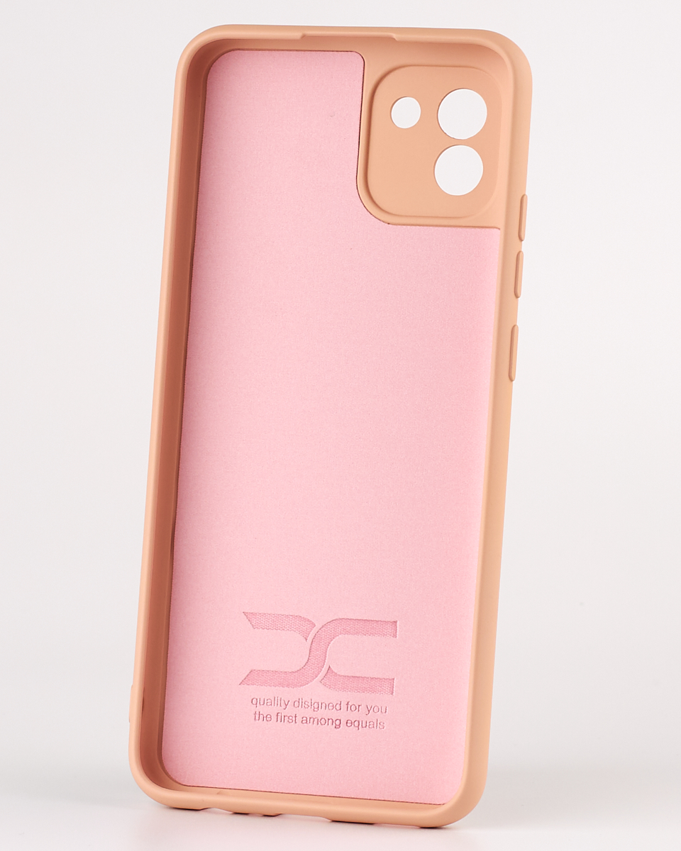 Силиконовый чехол SOFT Silicone Case для Samsung A03 (ТРИЗУБ) пудра