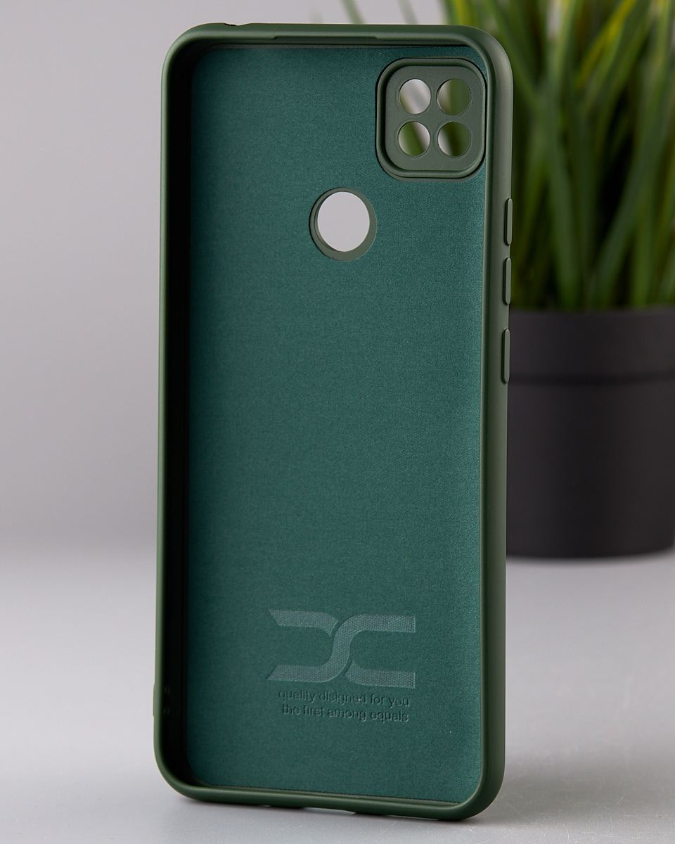 Силиконовый чехол SOFT Silicone Case для Xiaomi Redmi 10A (ТРИЗУБ) темно-зеленый