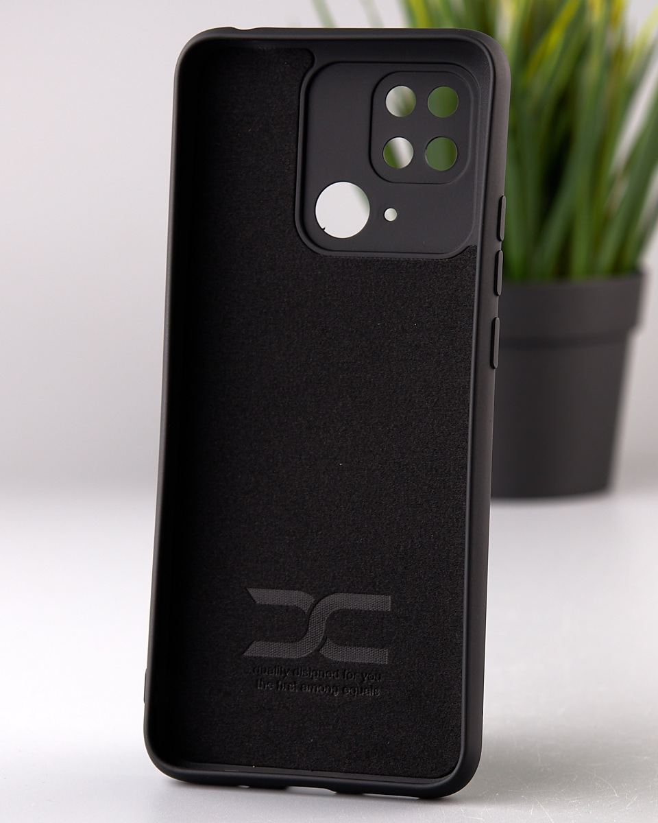 Силиконовый чехол SOFT Silicone Case для Xiaomi Redmi 10c (ТРИЗУБ) черный