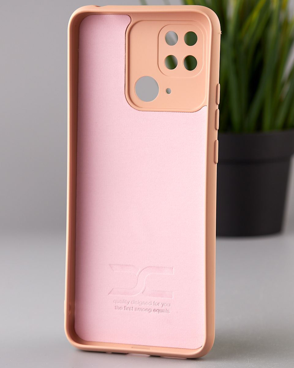 Силиконовый чехол SOFT Silicone Case для Xiaomi Redmi 10c (ТРИЗУБ) пудра