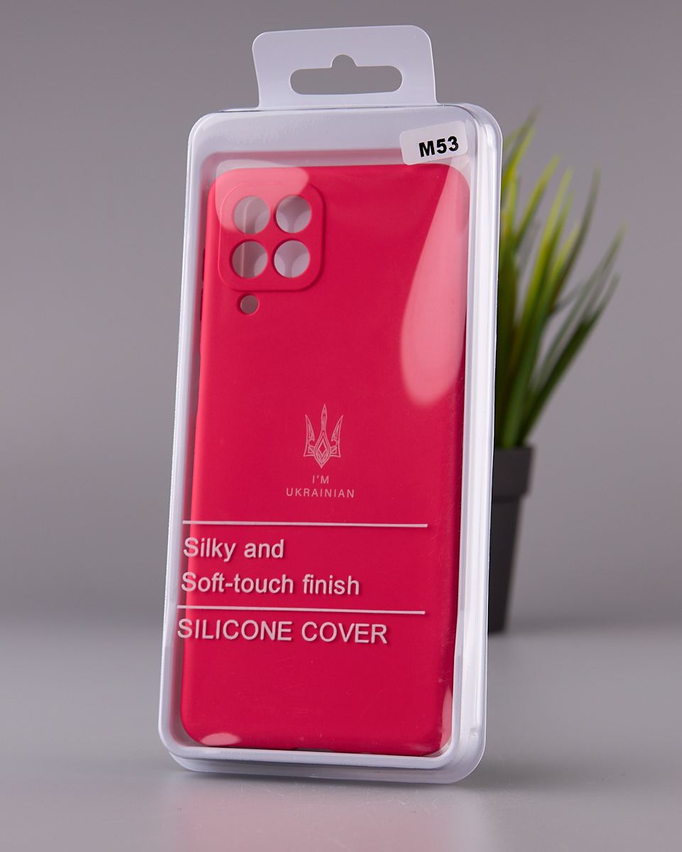Силиконовый чехол SOFT Silicone Case для Samsung M53 5G (ТРИЗУБ) малиновый
