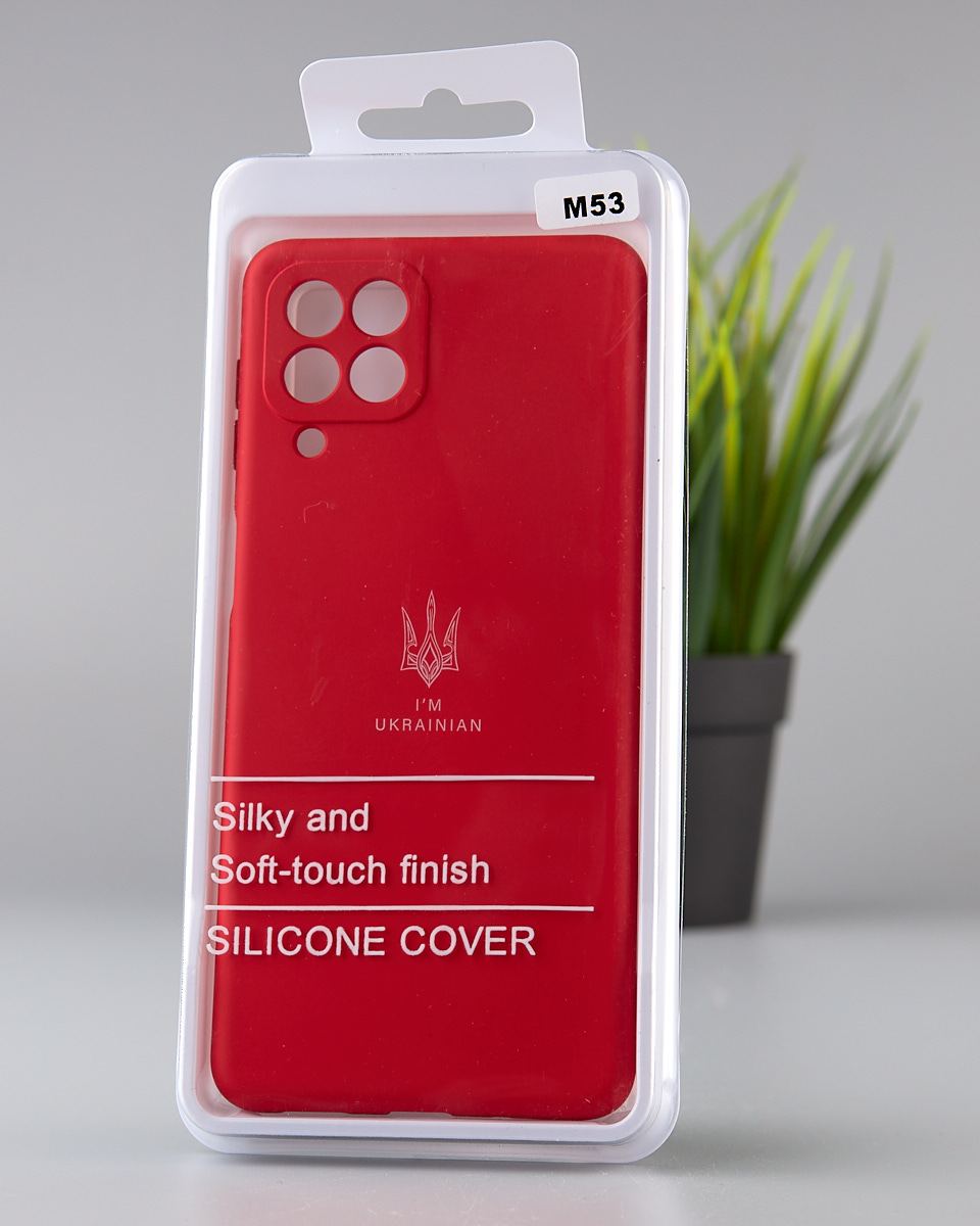Силиконовый чехол SOFT Silicone Case для Samsung M53 5G (ТРИЗУБ) красный