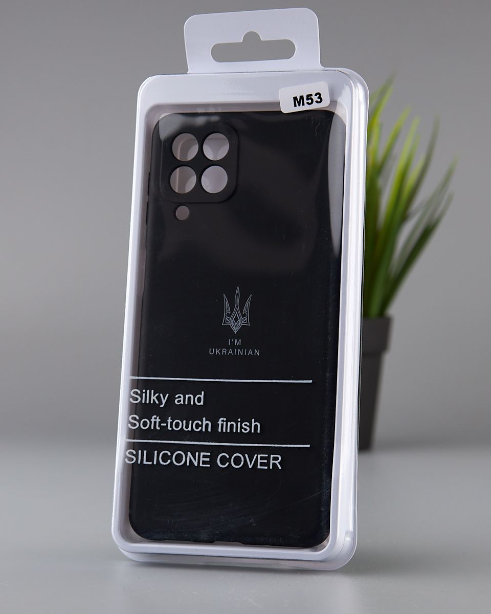 Силиконовый чехол SOFT Silicone Case для Samsung M53 5G (ТРИЗУБ) черный