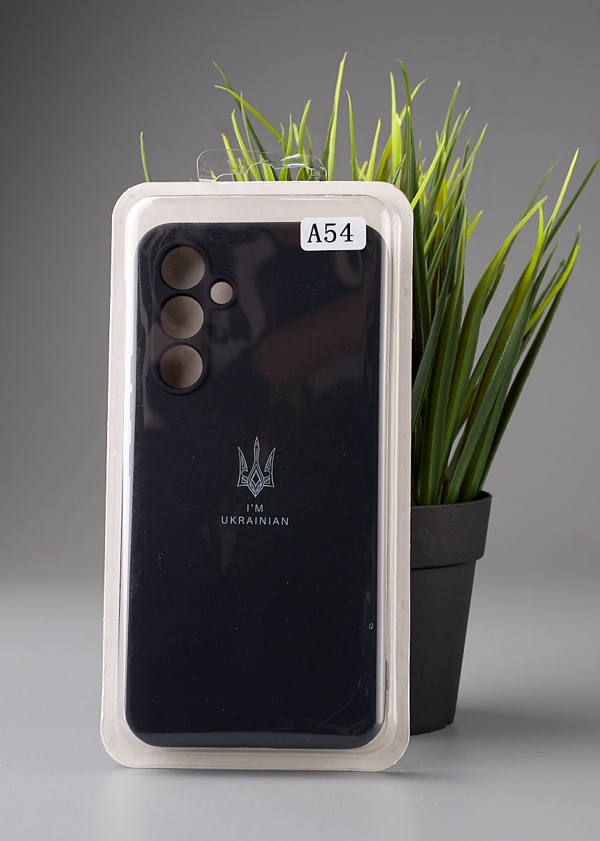 Силиконовый чехол Original pack SOFT для Samsung A54 5G (ТРИЗУБ) черный