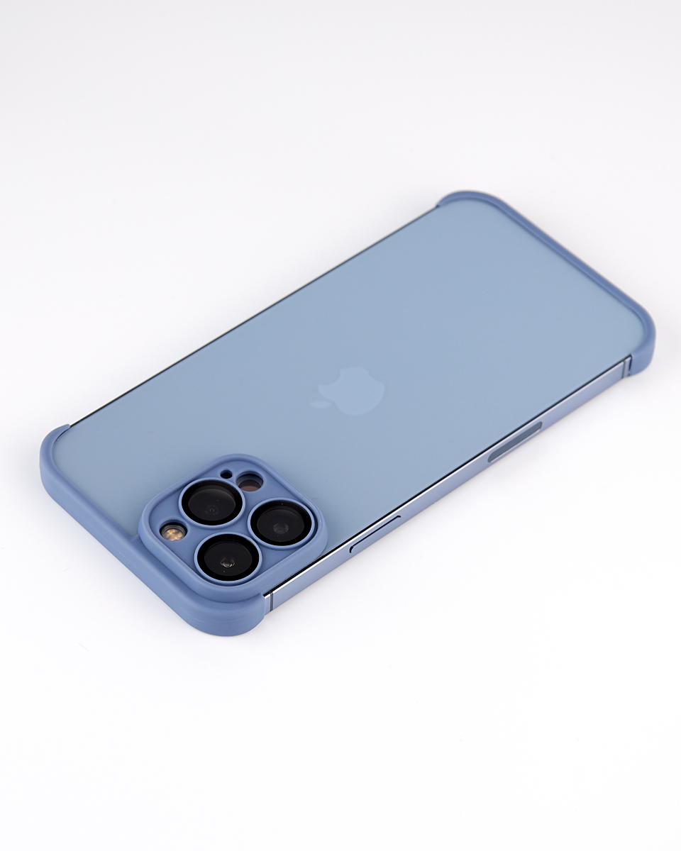Силиконовая накладка CornerPad 3in1 для iPhone 13 Pro серо-синий