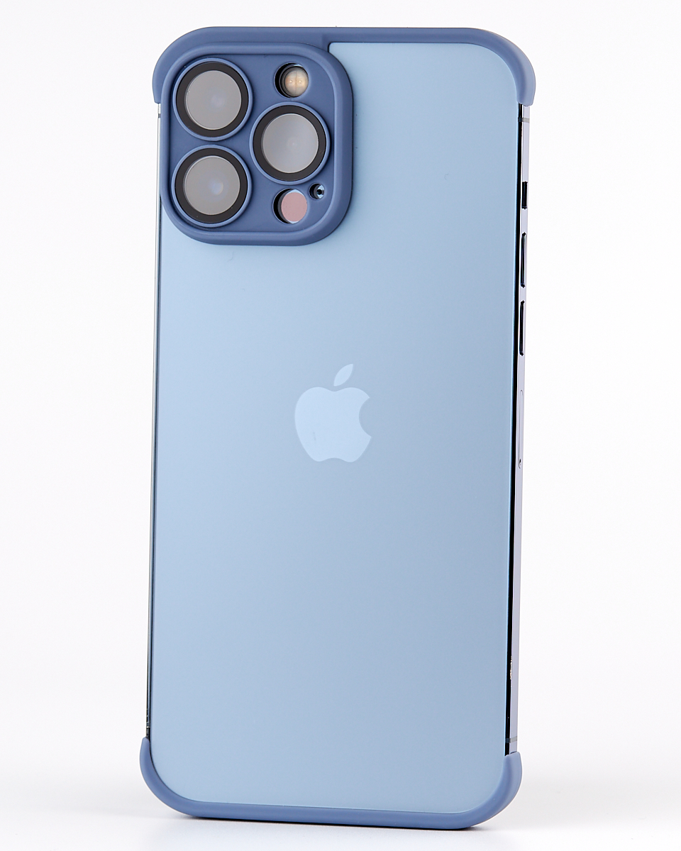 Силиконовая накладка CornerPad 3in1 для iPhone 13 Pro Max серо-синий