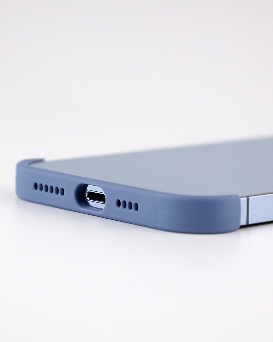 Силиконовая накладка CornerPad 3in1 для iPhone 13 Pro Max серо-синий