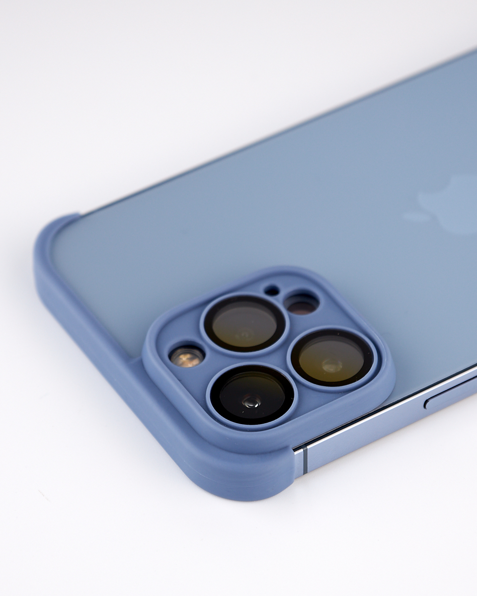 Силиконовая накладка CornerPad 3in1 для iPhone 13 Pro Max серо-синий