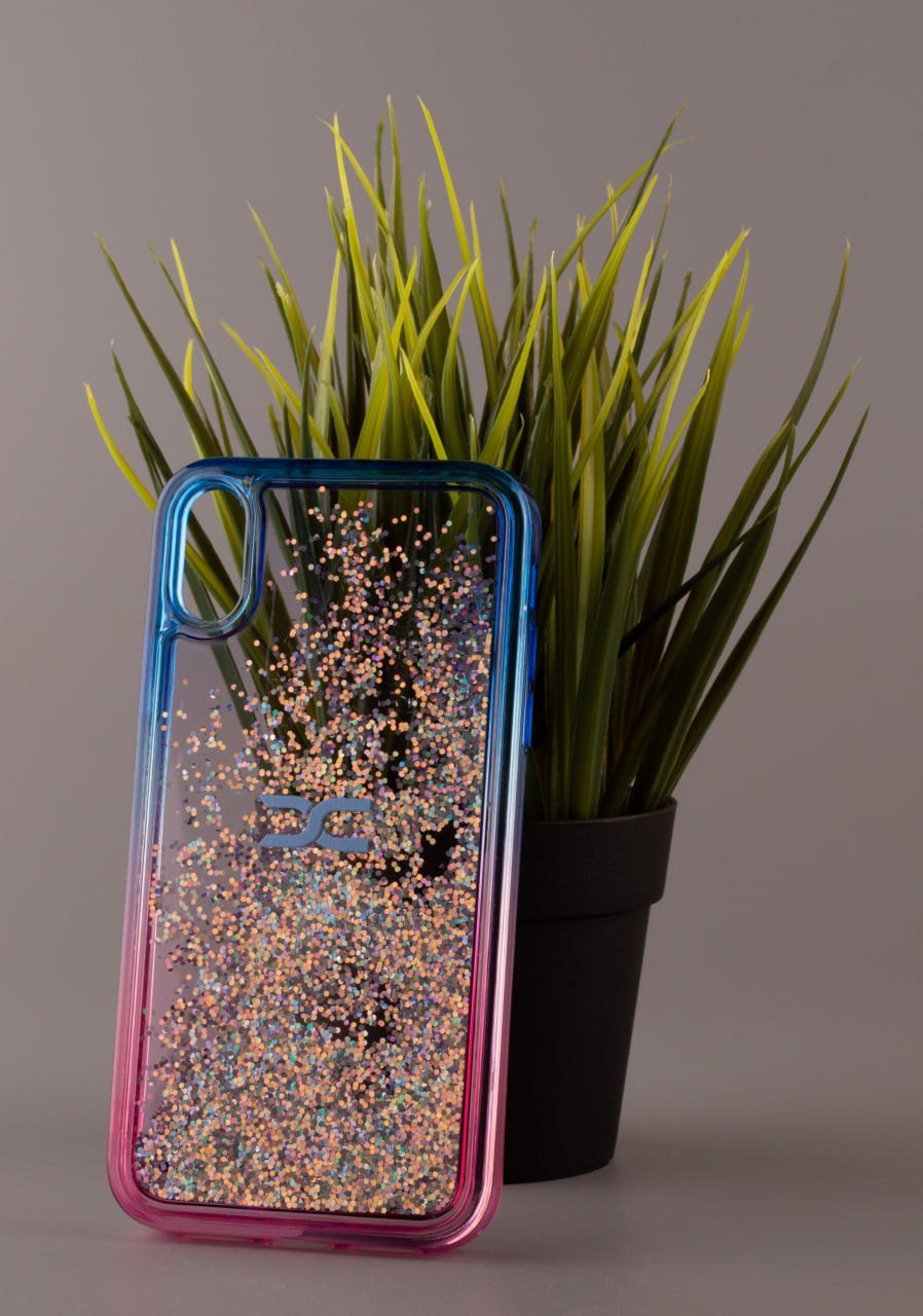 Силиконовый чехол AQUARIUM для iPhone XR синий/розовый