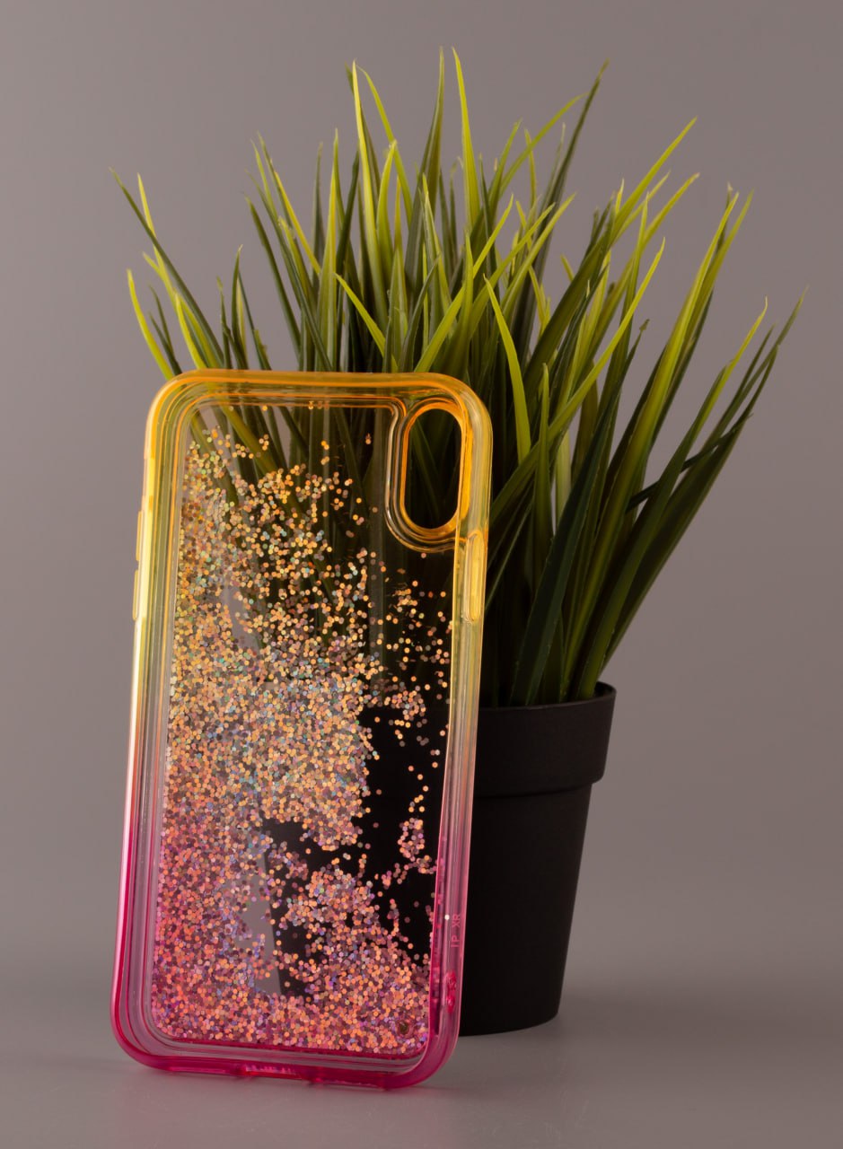 Силиконовый чехол AQUARIUM для iPhone XR желтый/розовый
