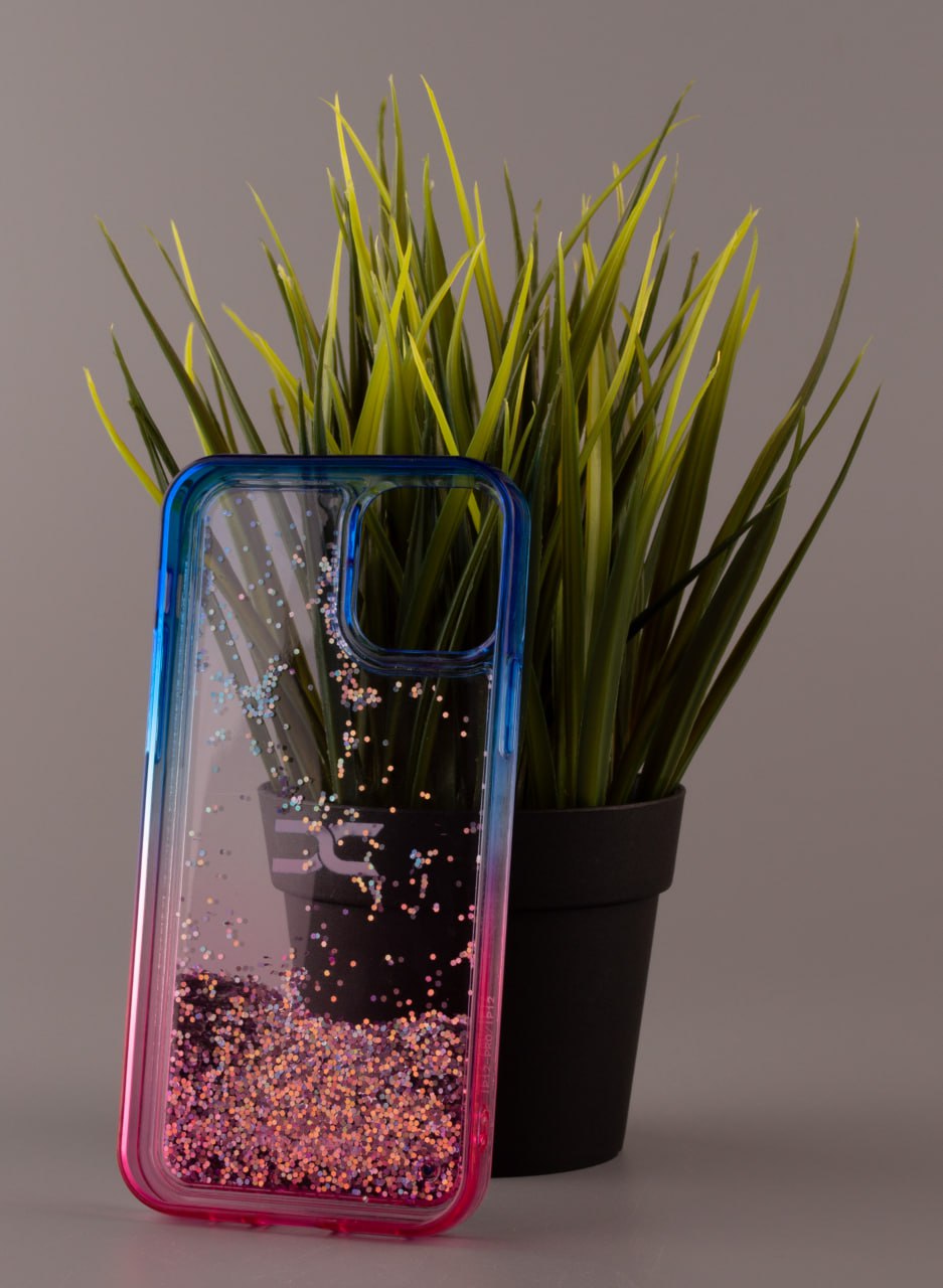 Силиконовый чехол AQUARIUM для iPhone 12 синий/розовый