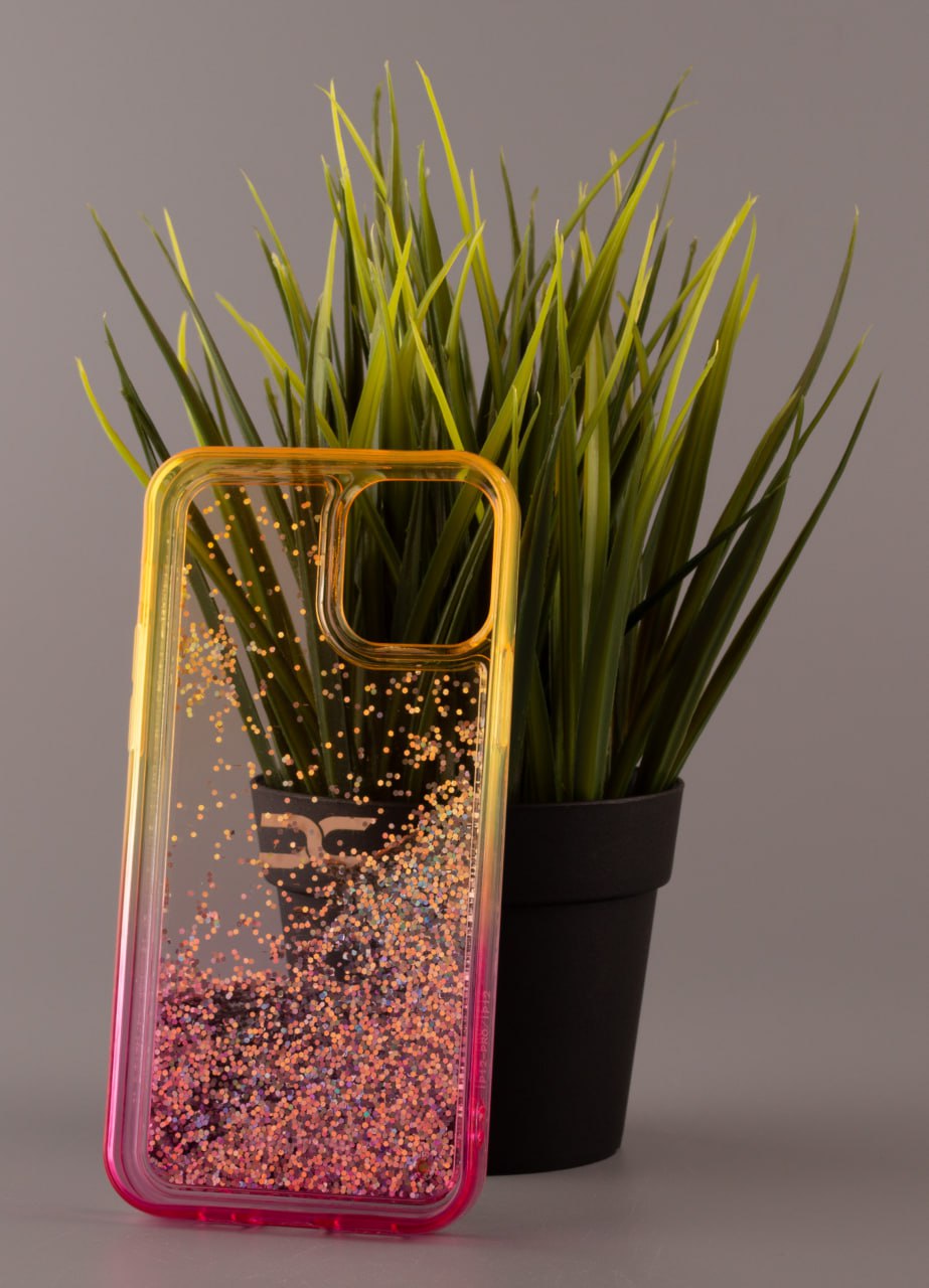 Силиконовый чехол AQUARIUM для iPhone 12 желтый/розовый