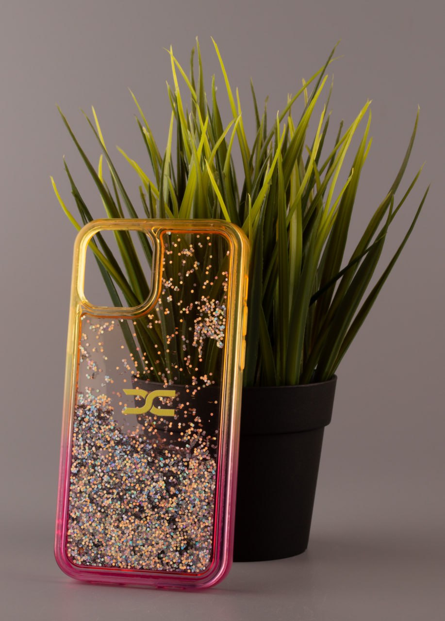 Силиконовый чехол AQUARIUM для iPhone 12 Pro желтый/розовый