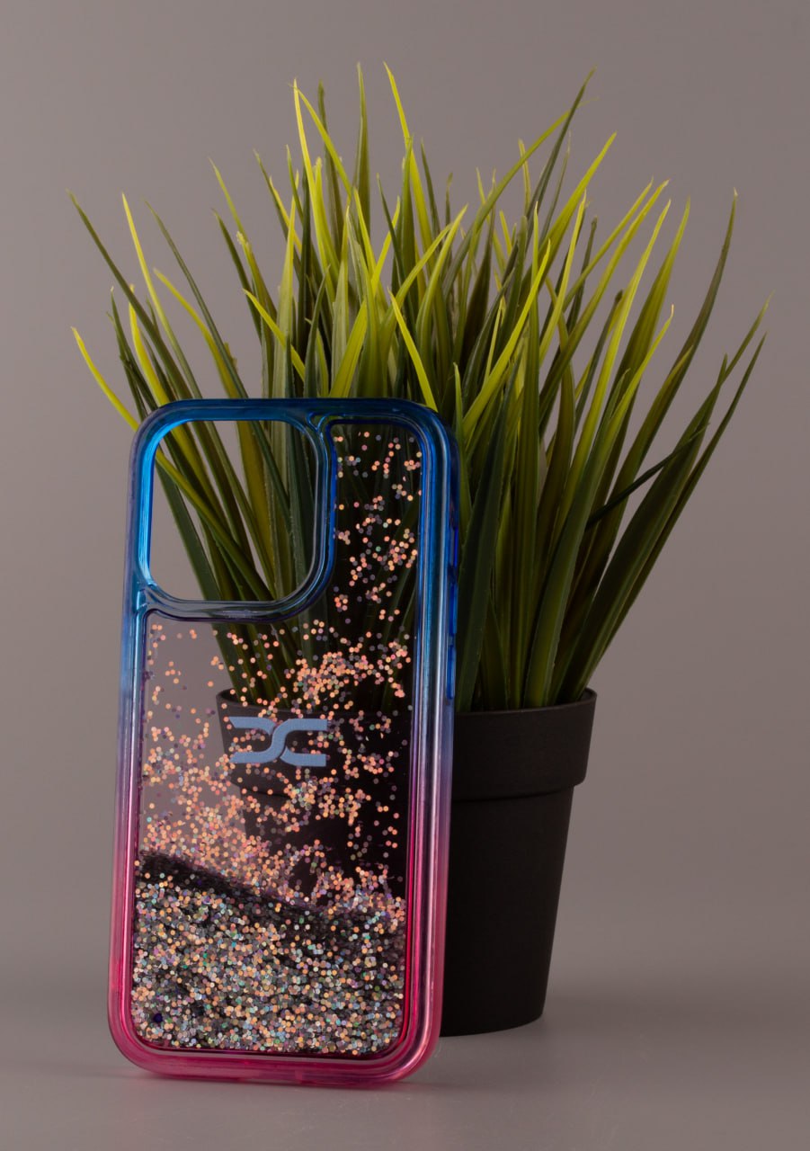 Силиконовый чехол AQUARIUM для iPhone 14 Plus синий/розовый