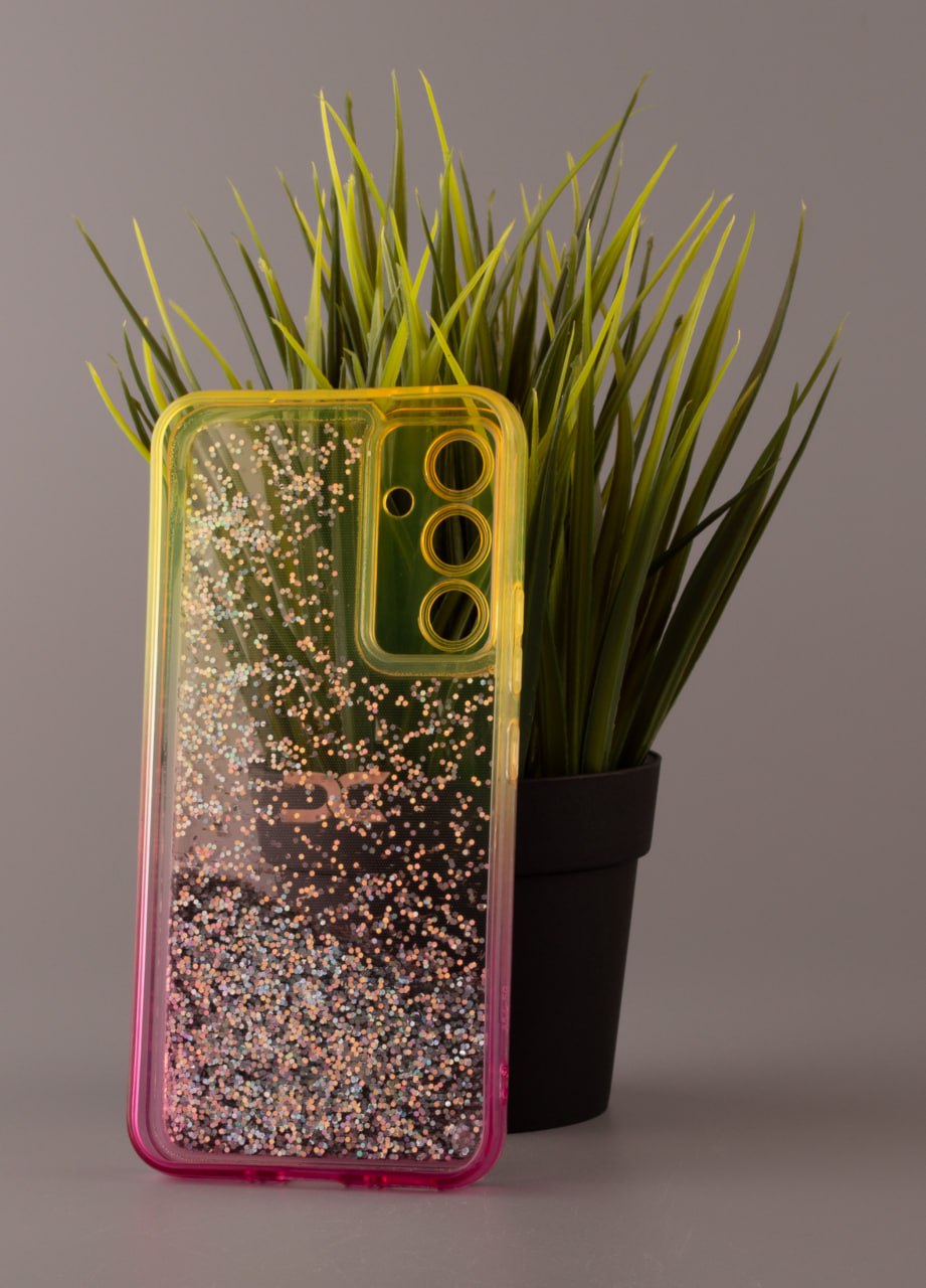 Силиконовый чехол AQUARIUM для Samsung A34 желтый/розовый