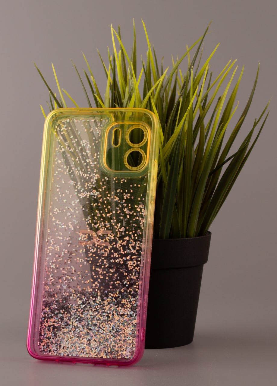 Силиконовый чехол AQUARIUM для Xiaomi Redmi A2 желтый/розовый