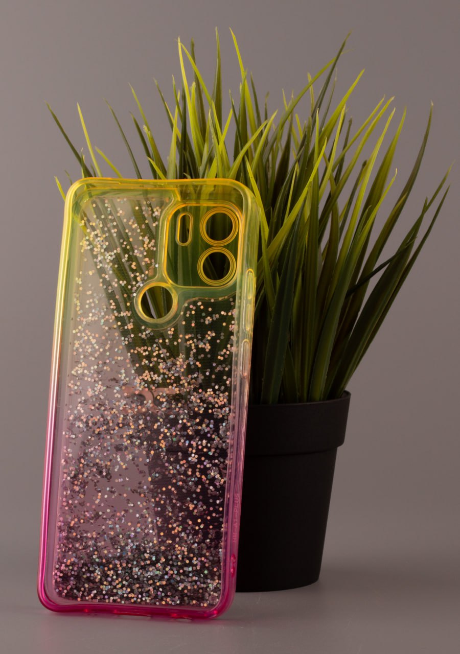 Силиконовый чехол AQUARIUM для Xiaomi Redmi A2 Plus желтый/розовый