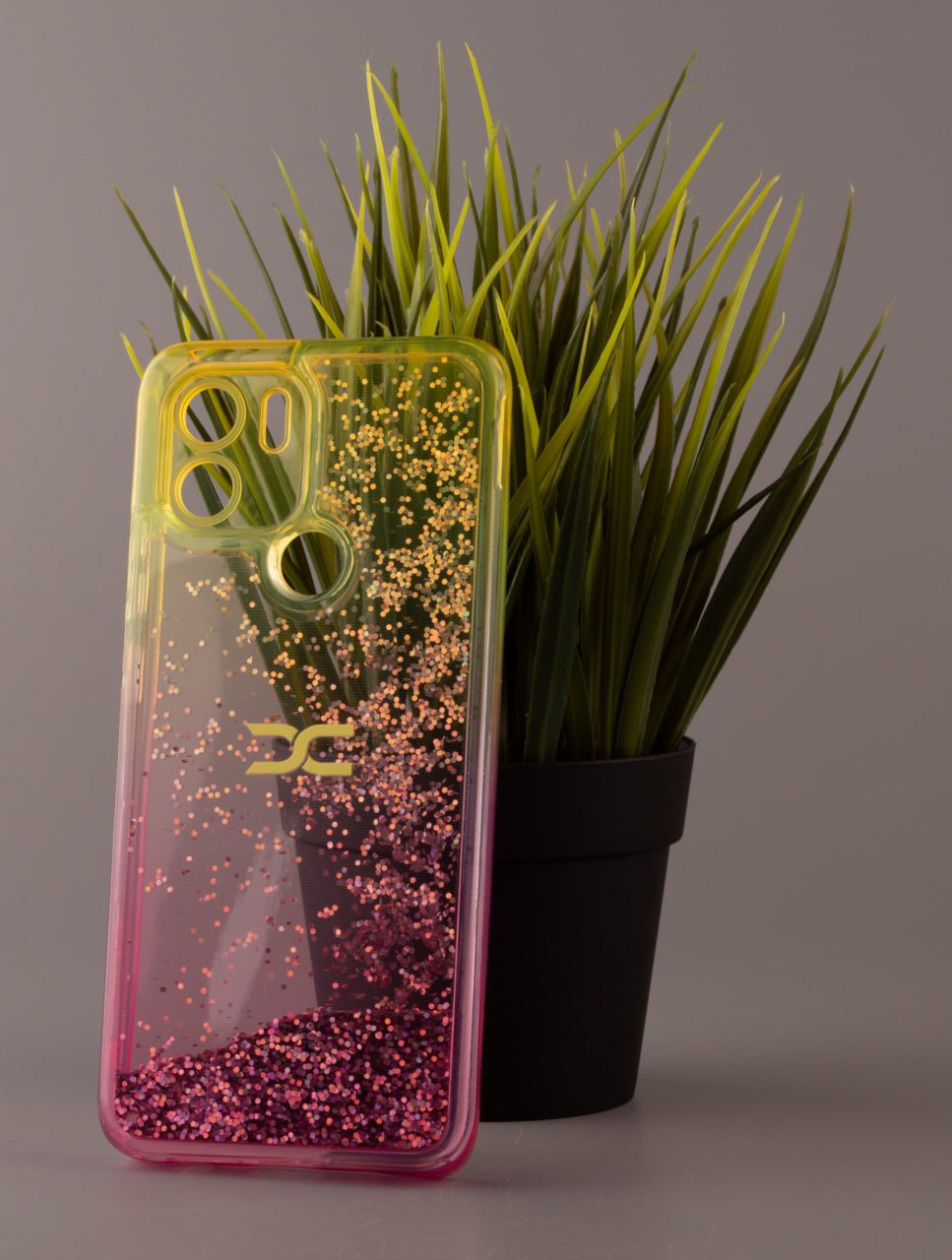 Силиконовый чехол AQUARIUM для Xiaomi Redmi A2 Plus желтый/розовый