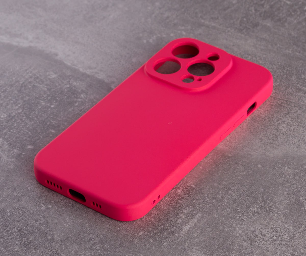 Силиконовый чехол SOFT Silicone Case для iPhone 14 Pro Max (без лого) малиновый