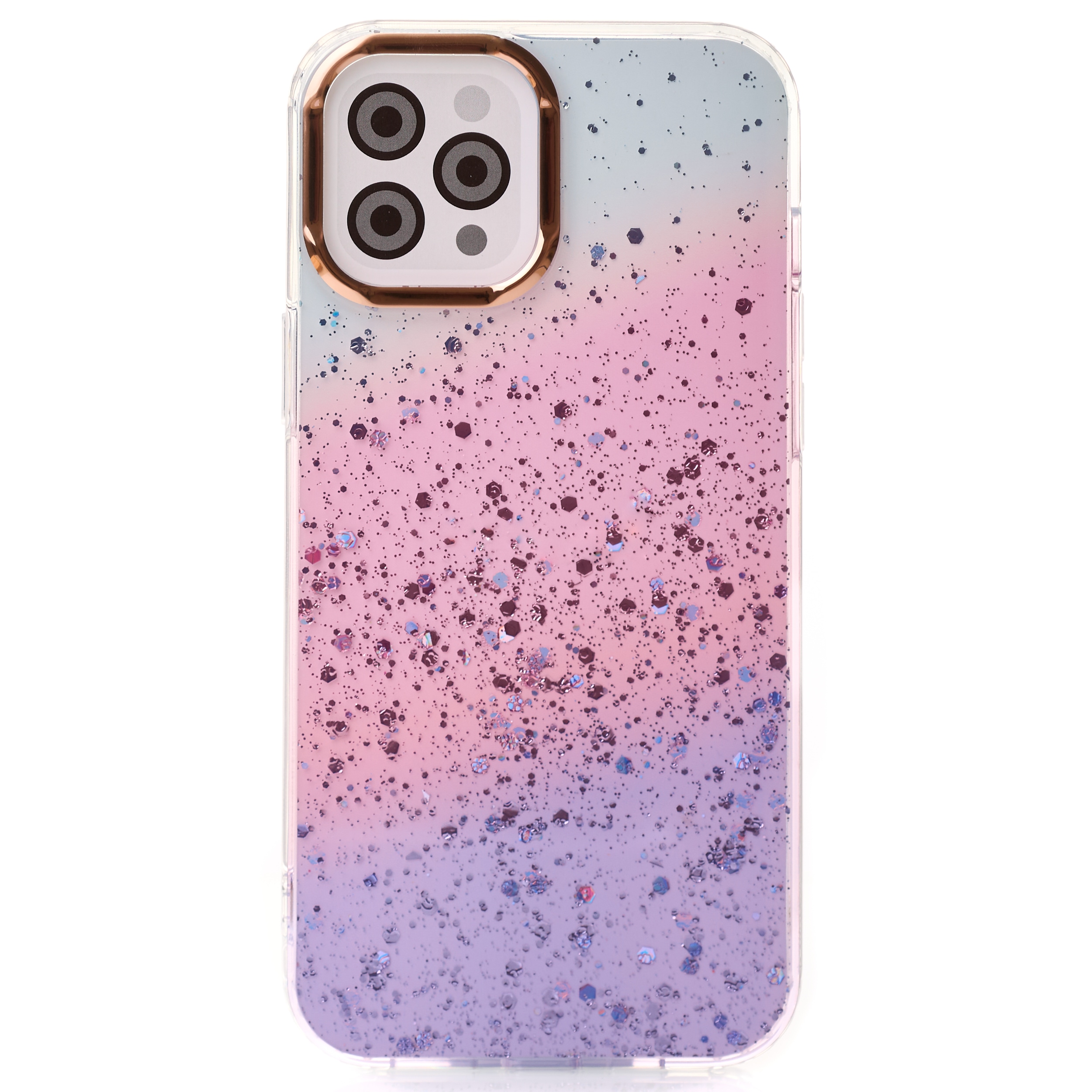 Акриловый чехол Confetti для iPhone 12 Pro Max фиолетовый/розовый