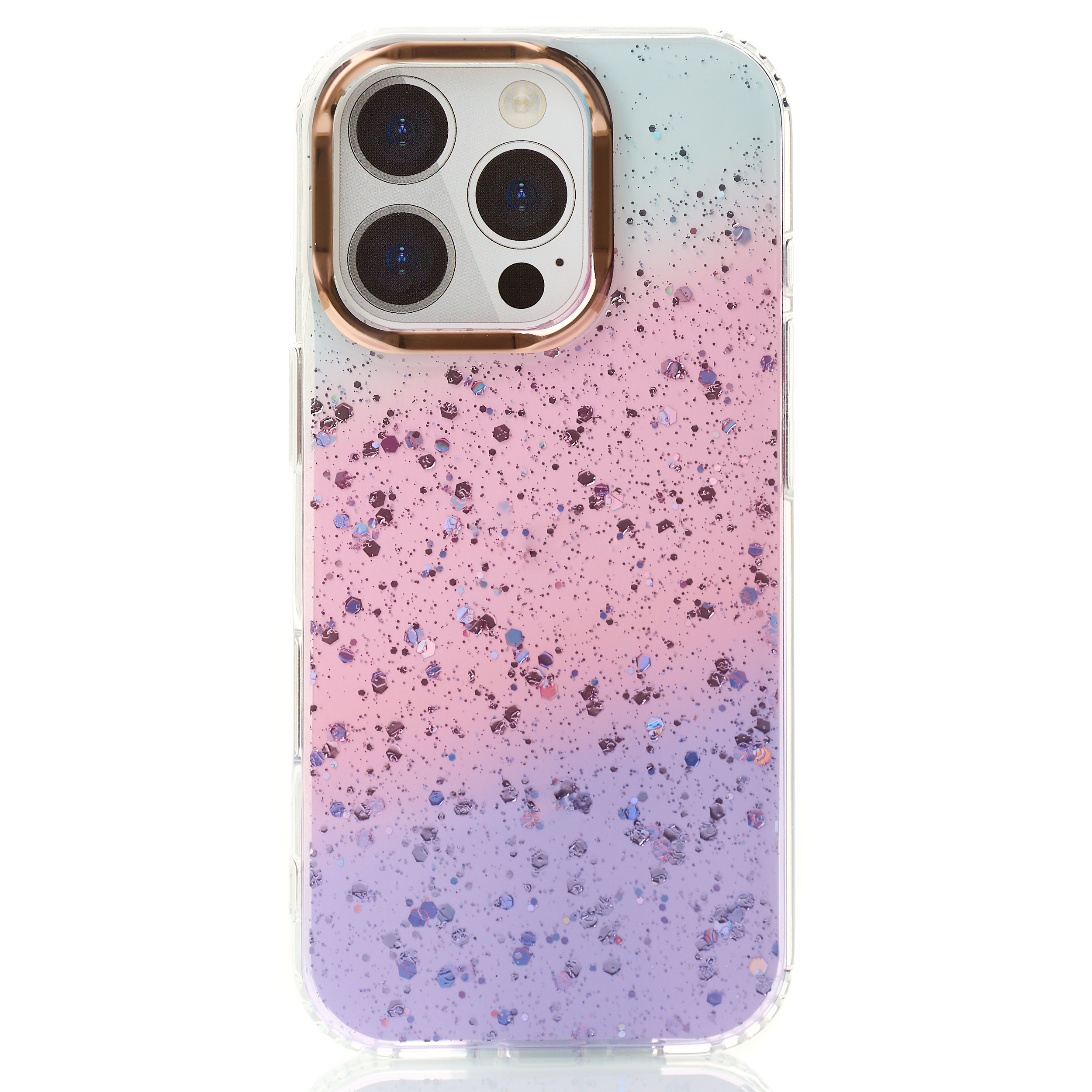 Акриловый чехол Confetti для iPhone 15 Pro Max фиолетовый/розовый