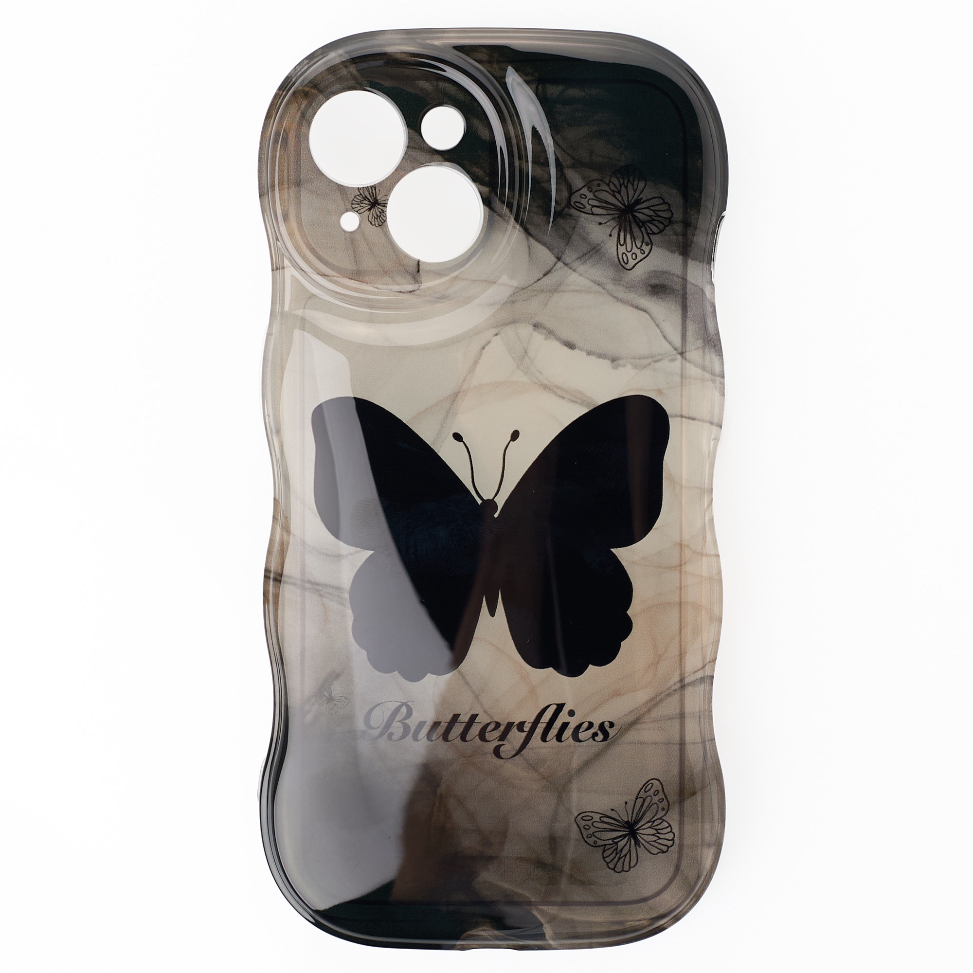 Чехол BUTTERFLY для iPhone 15 черный