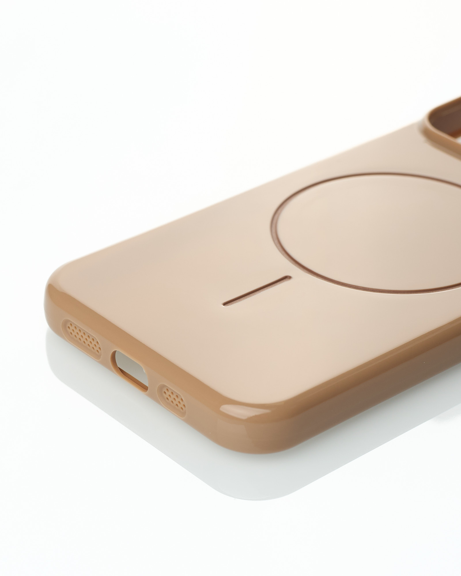 Силиконовый чехол Slim Ring Glamour с поддержкой MagSafe для iPhone 11 desert titanium