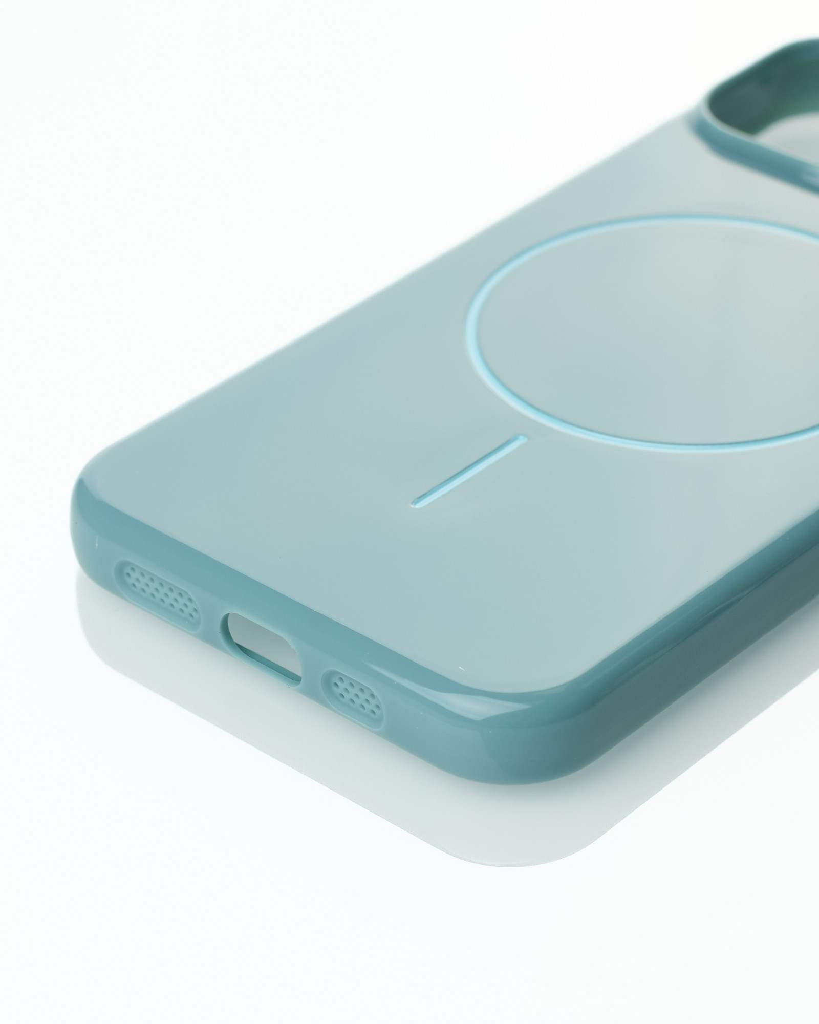 Силиконовый чехол Slim Ring Glamour с поддержкой MagSafe для iPhone 11 Pro Max wave blue