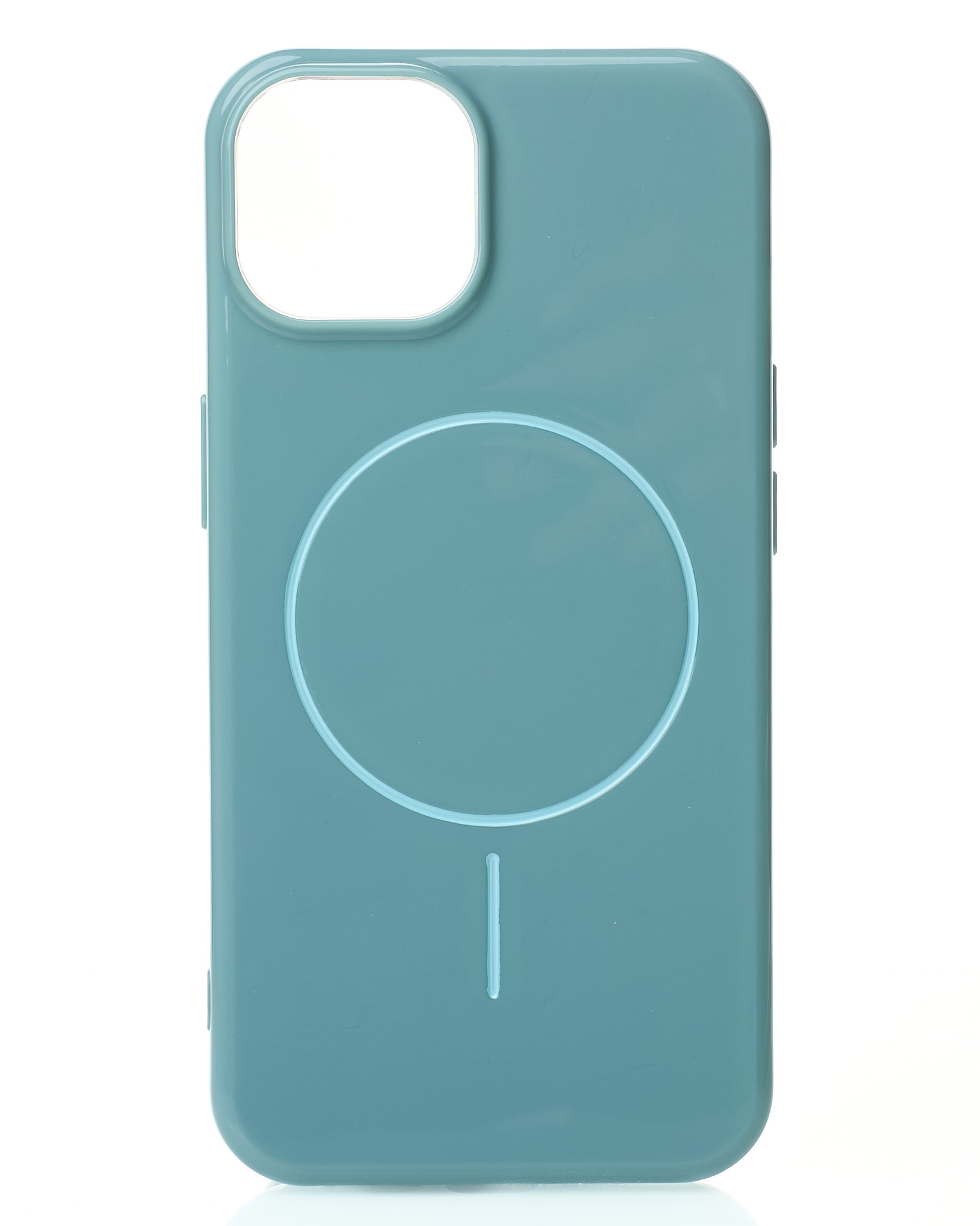 Силиконовый чехол Slim Ring Glamour с поддержкой MagSafe для iPhone 13/14 wave blue