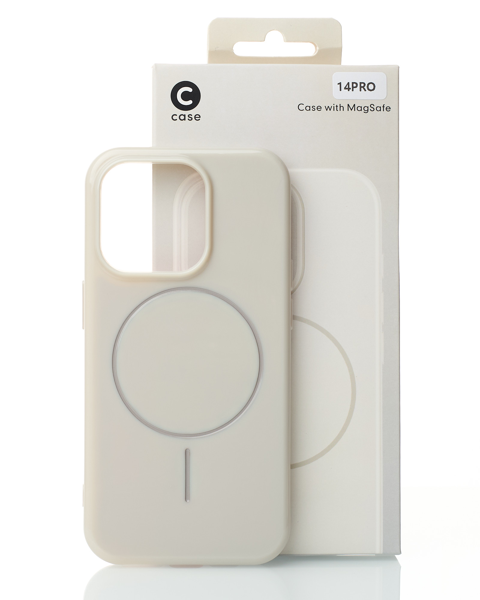 Силиконовый чехол Slim Ring Glamour с поддержкой MagSafe для iPhone 14 Pro natural titanium