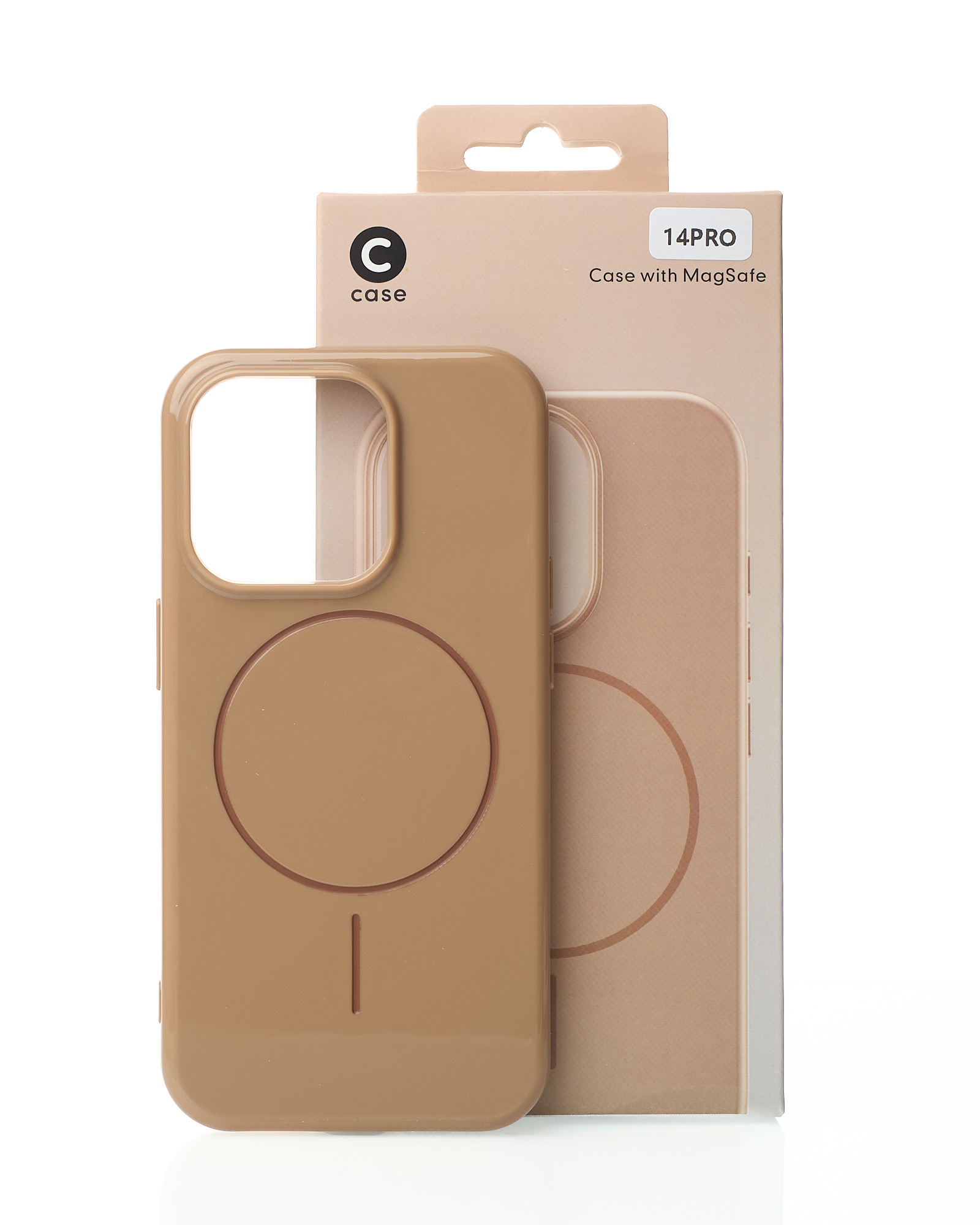 Силиконовый чехол Slim Ring Glamour с поддержкой MagSafe для iPhone 14 Pro desert titanium