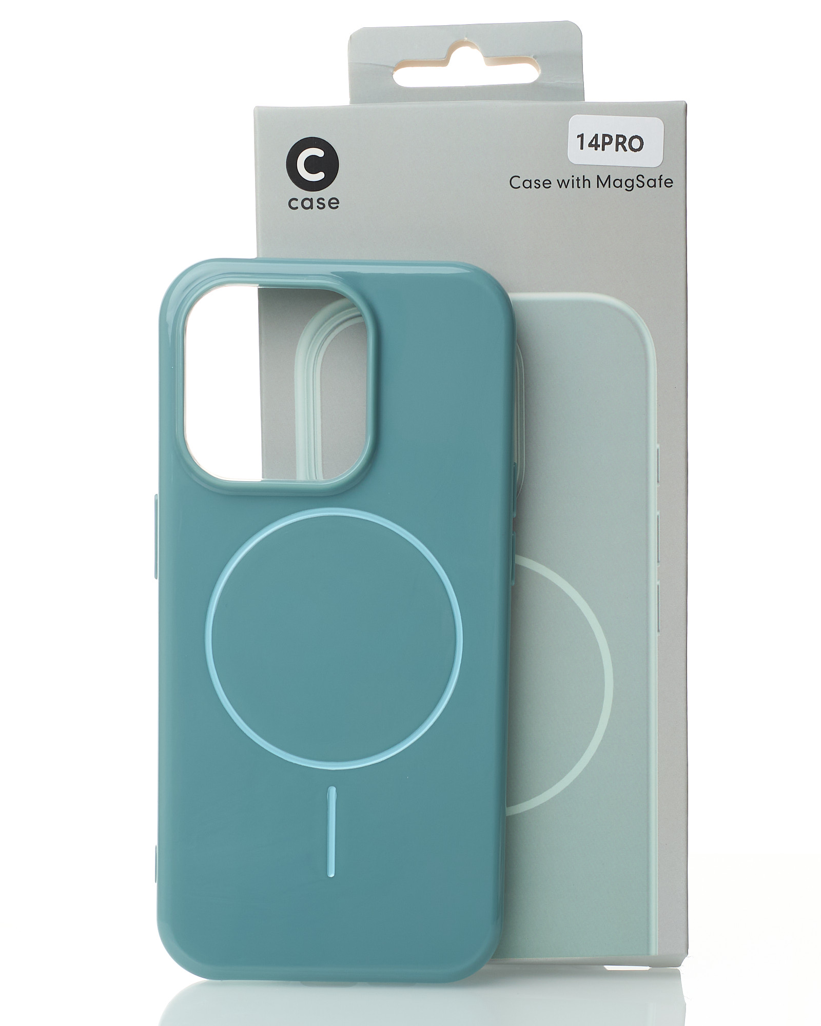 Силиконовый чехол Slim Ring Glamour с поддержкой MagSafe для iPhone 14 Pro wave blue