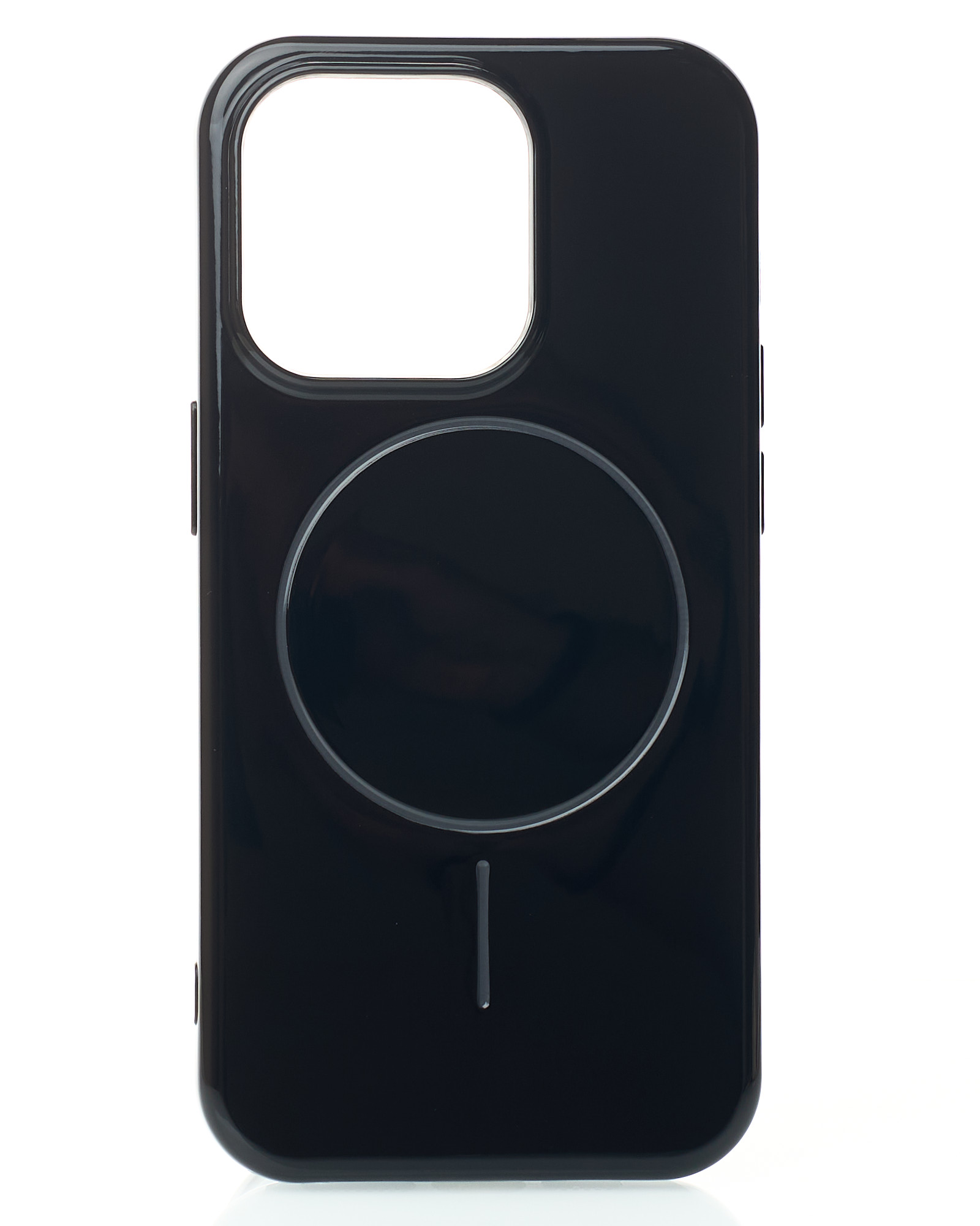 Силиконовый чехол Slim Ring Glamour с поддержкой MagSafe для iPhone 14 Pro black