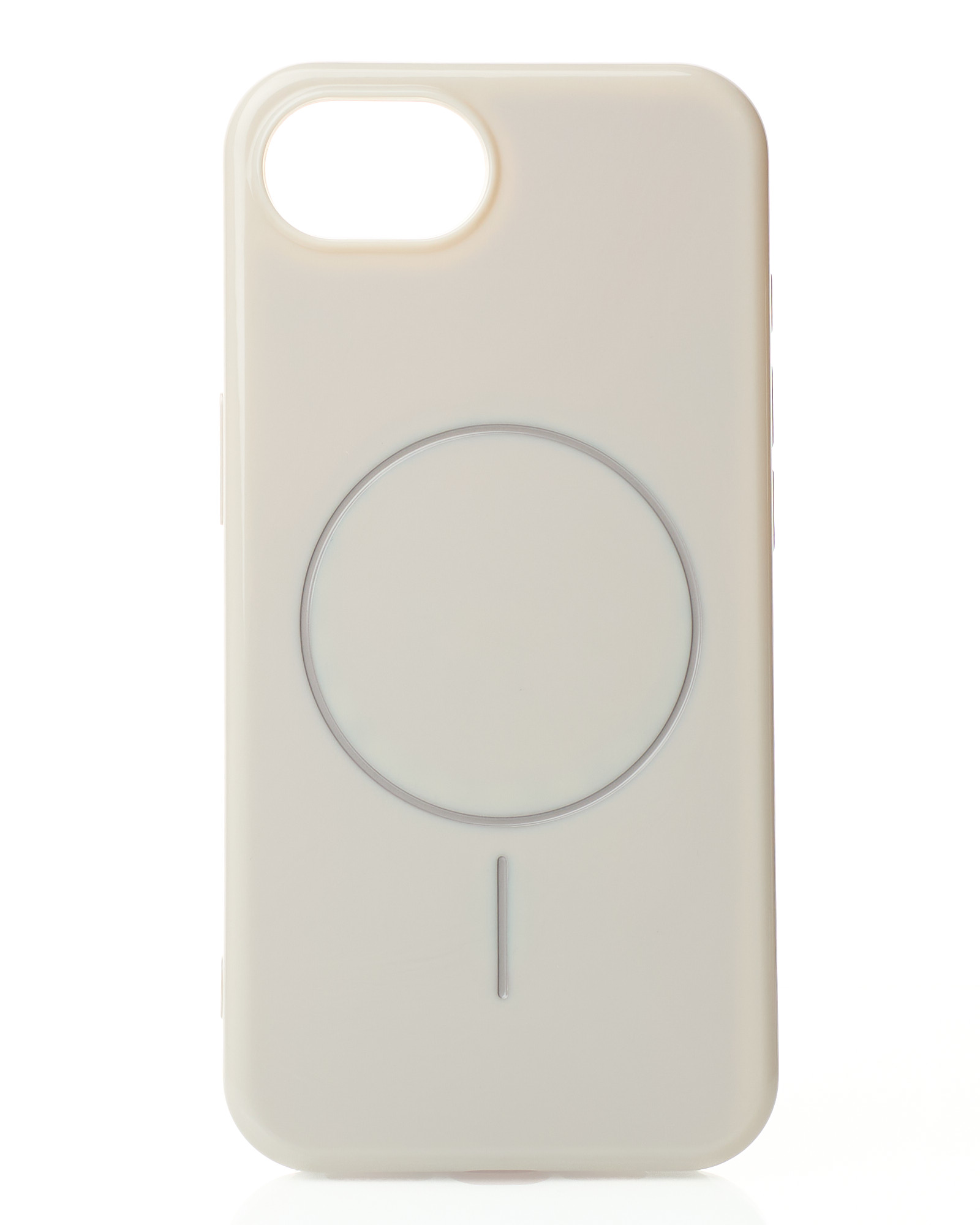Силиконовый чехол Slim Ring Glamour с поддержкой MagSafe для iPhone 16E natural titanium