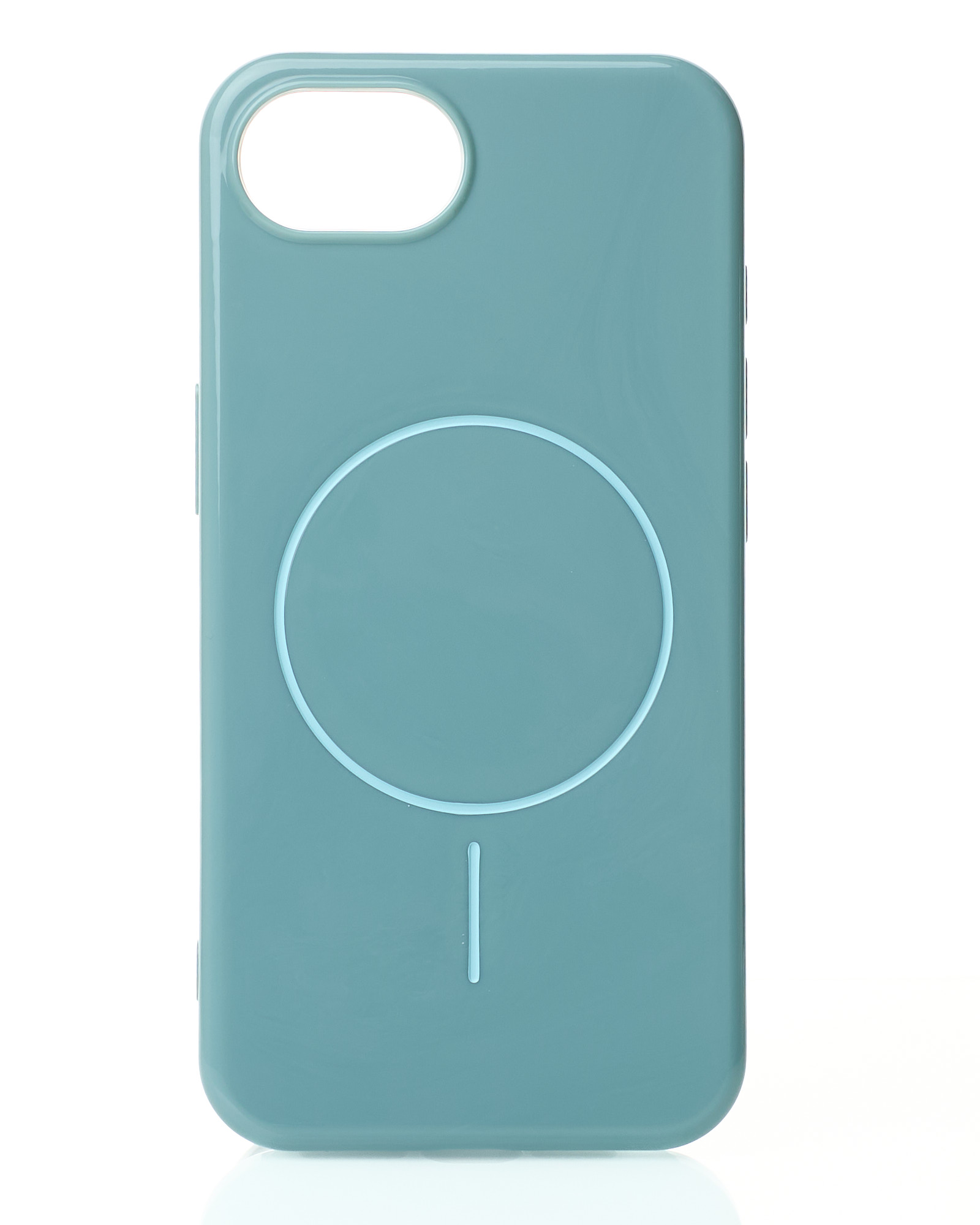 Силиконовый чехол Slim Ring Glamour с поддержкой MagSafe для iPhone 16E wave blue