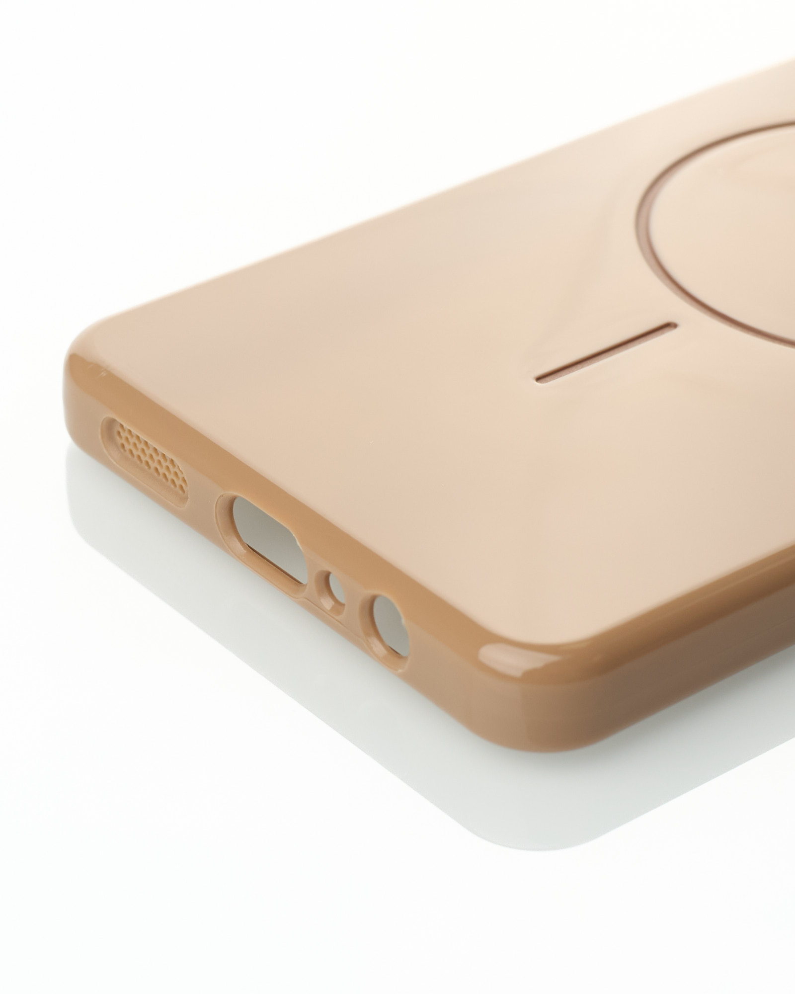 Силиконовый чехол Slim Ring Glamour с поддержкой MagSafe для Samsung A06 desert titanium