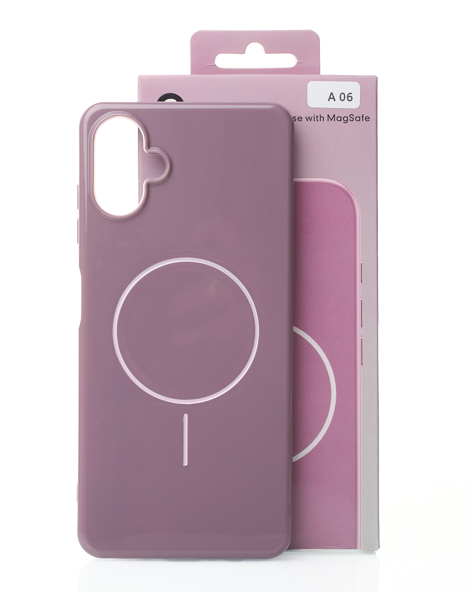 Силиконовый чехол Slim Ring Glamour с поддержкой MagSafe для Samsung A06 deep purple