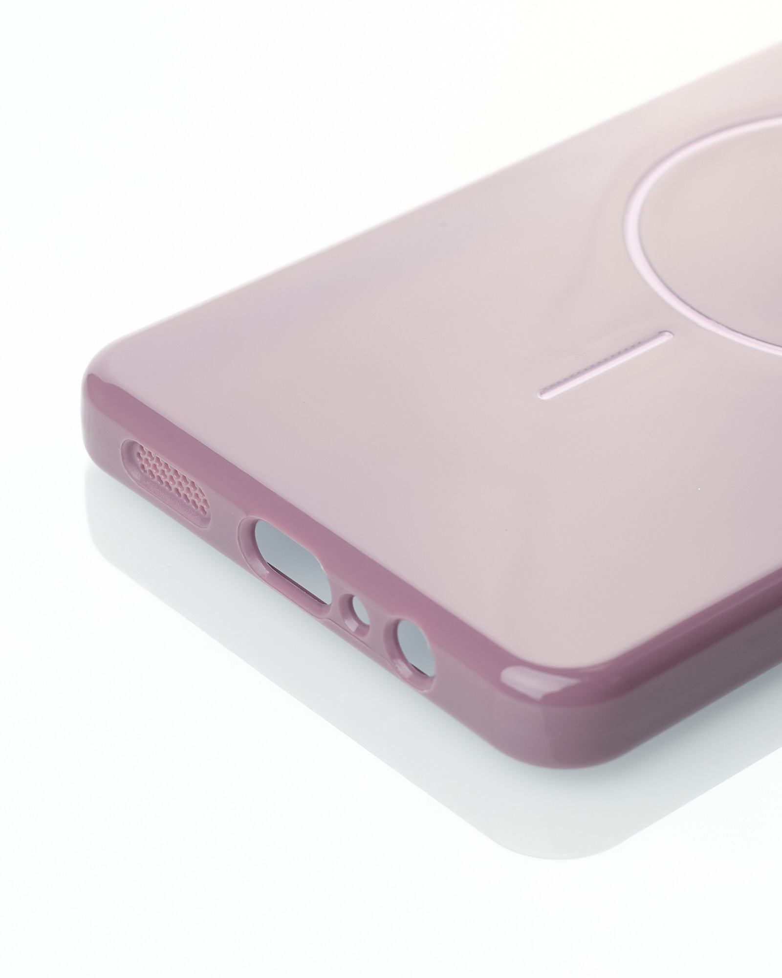 Силиконовый чехол Slim Ring Glamour с поддержкой MagSafe для Samsung A06 deep purple