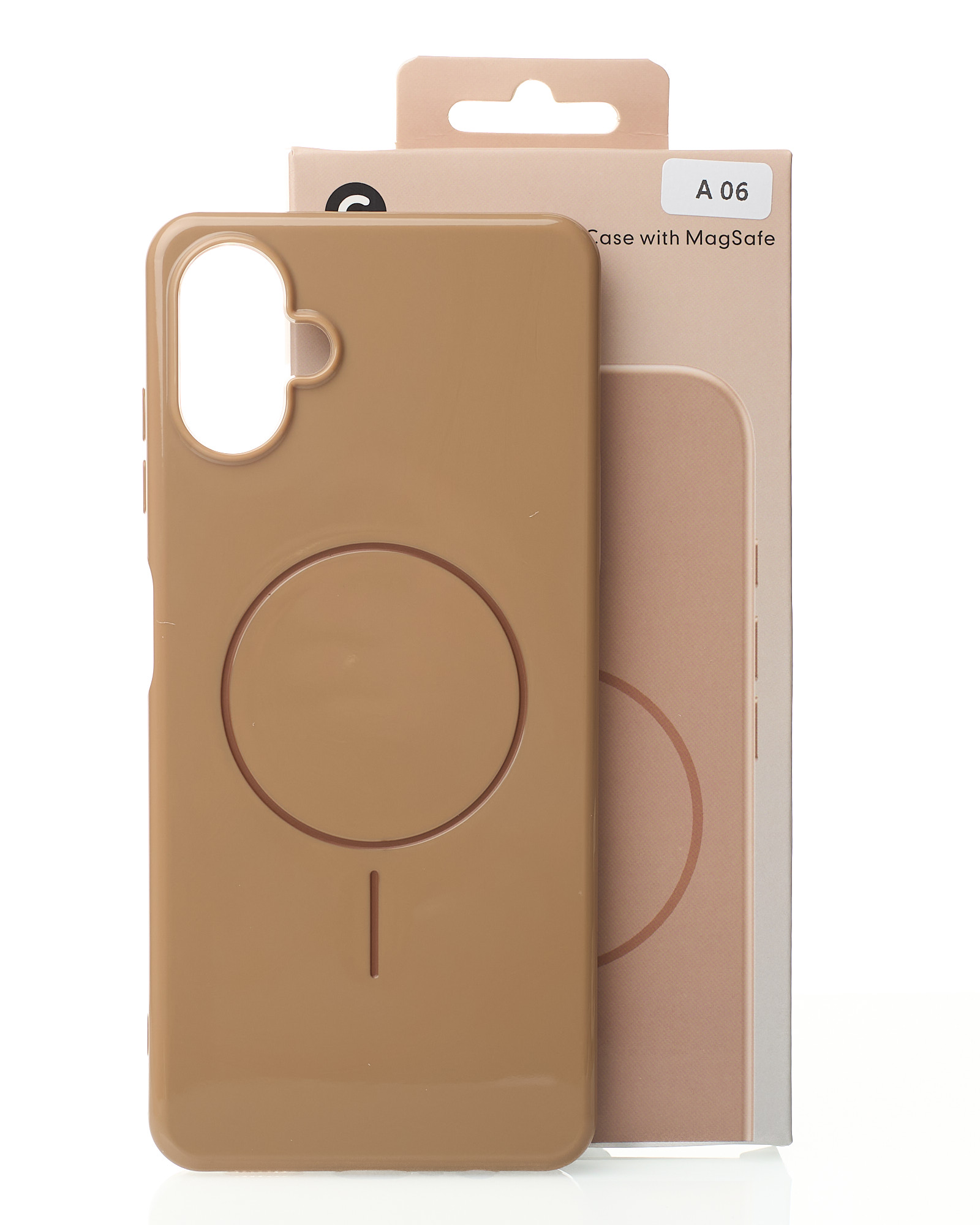 Силиконовый чехол Slim Ring Glamour с поддержкой MagSafe для Samsung A06 desert titanium