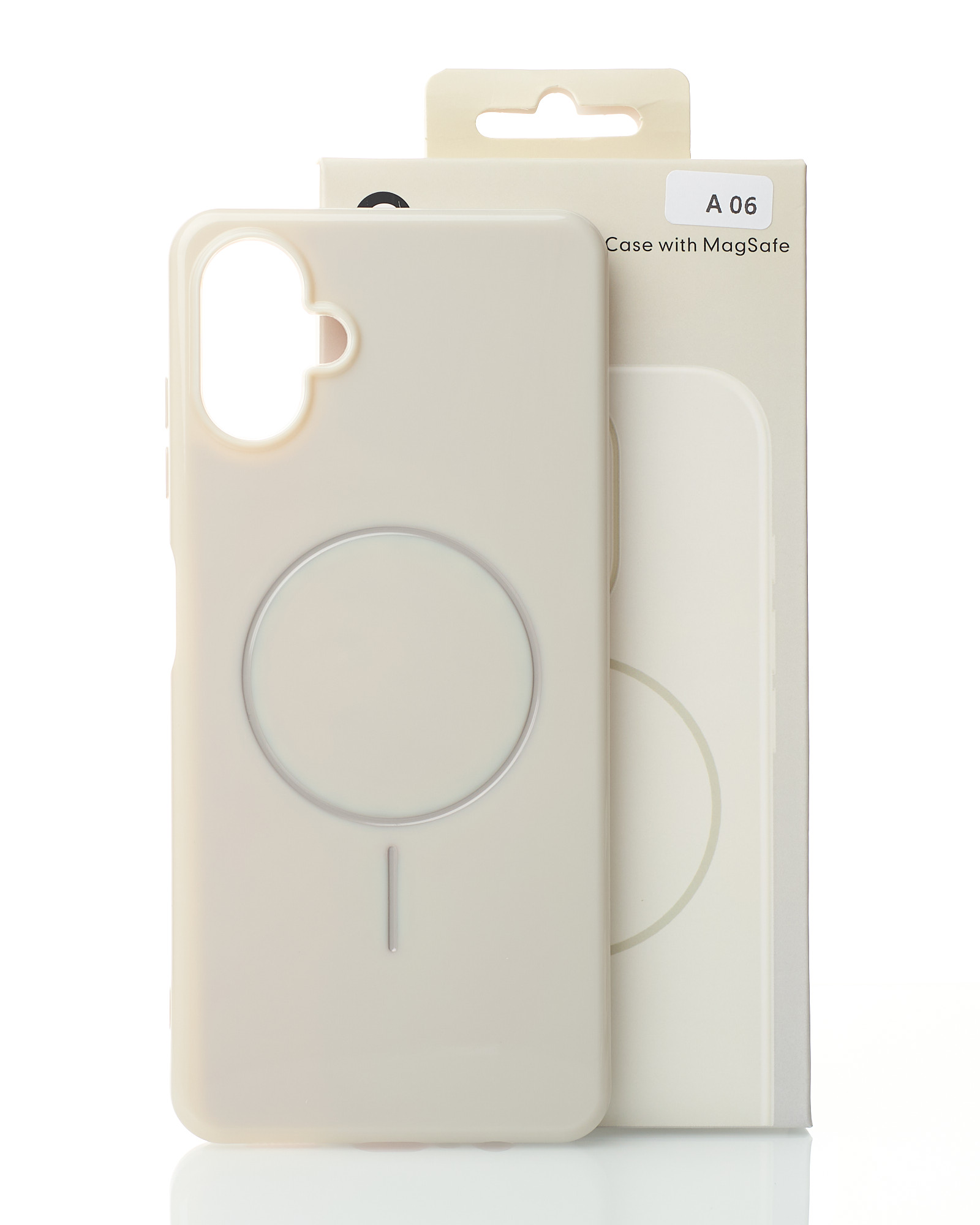 Силиконовый чехол Slim Ring Glamour с поддержкой MagSafe для Samsung A06 natural titanium