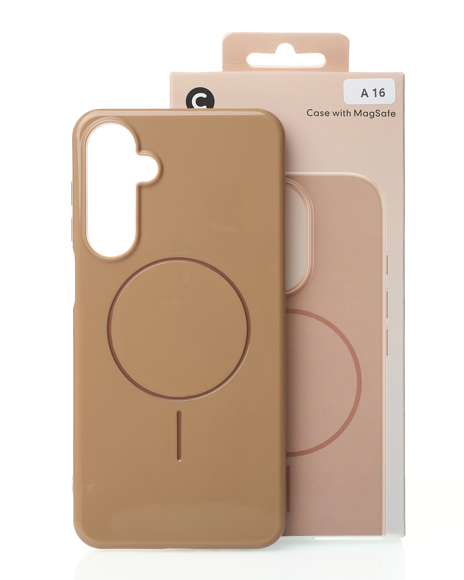 Силиконовый чехол Slim Ring Glamour с поддержкой MagSafe для Samsung A16 desert titanium