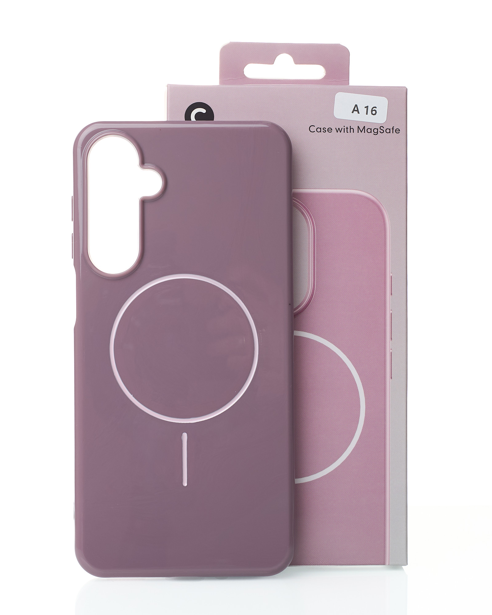 Силиконовый чехол Slim Ring Glamour с поддержкой MagSafe для Samsung A16 deep purple