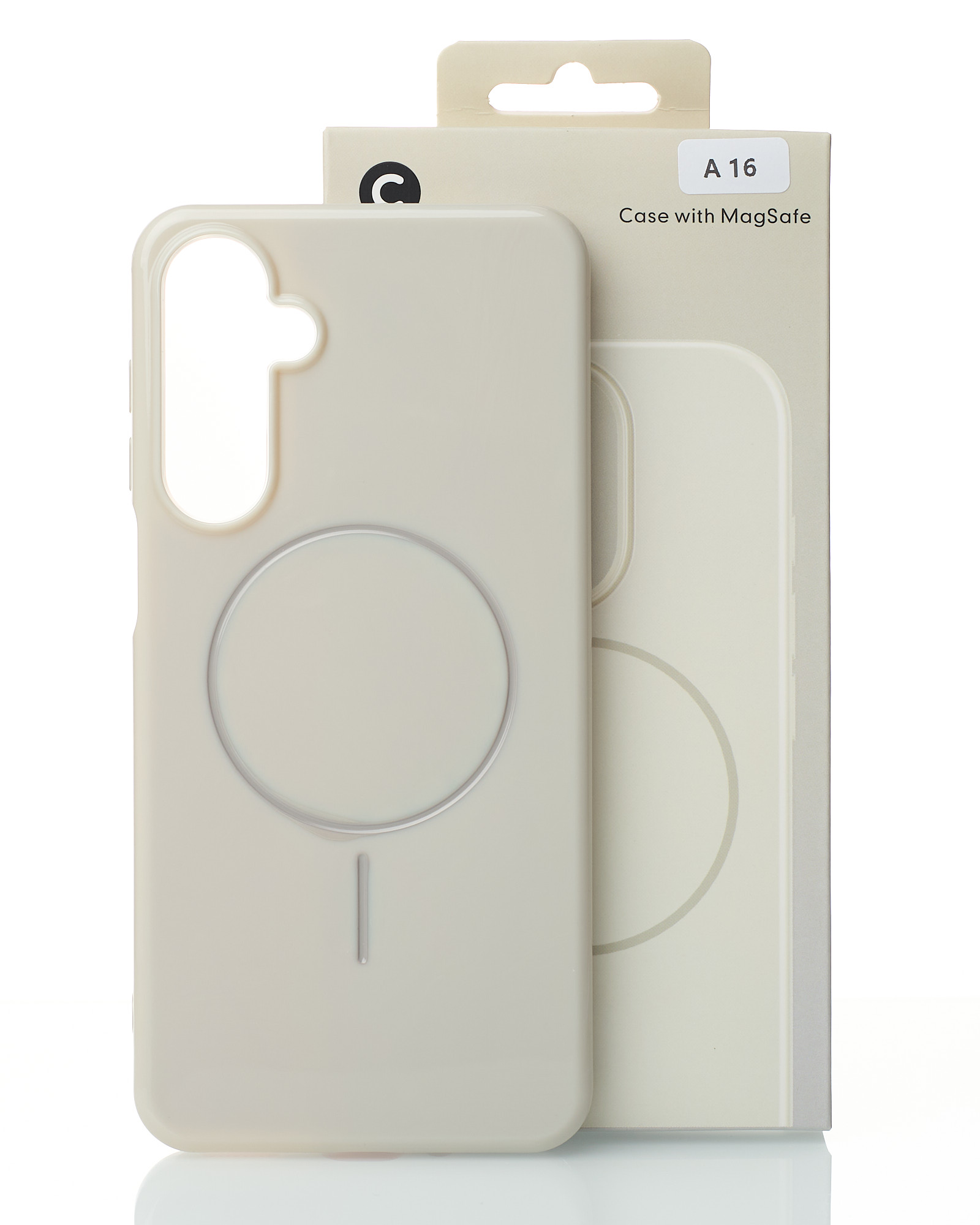 Силиконовый чехол Slim Ring Glamour с поддержкой MagSafe для Samsung A16 natural titanium