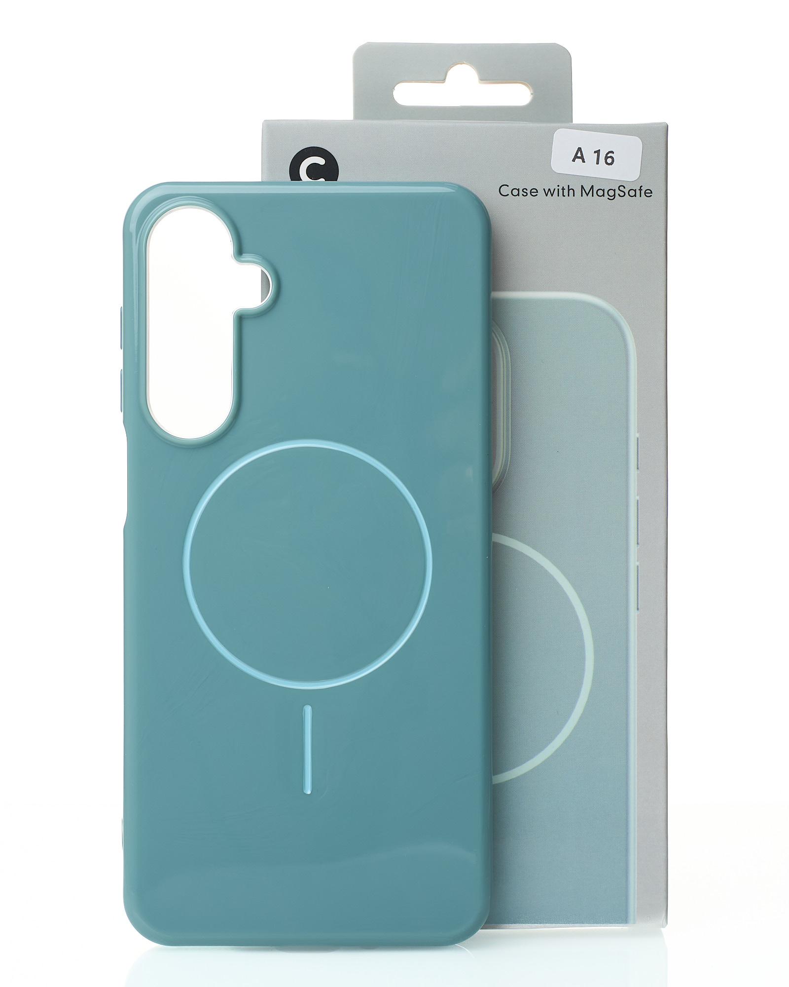 Силиконовый чехол Slim Ring Glamour с поддержкой MagSafe для Samsung A16 wave blue