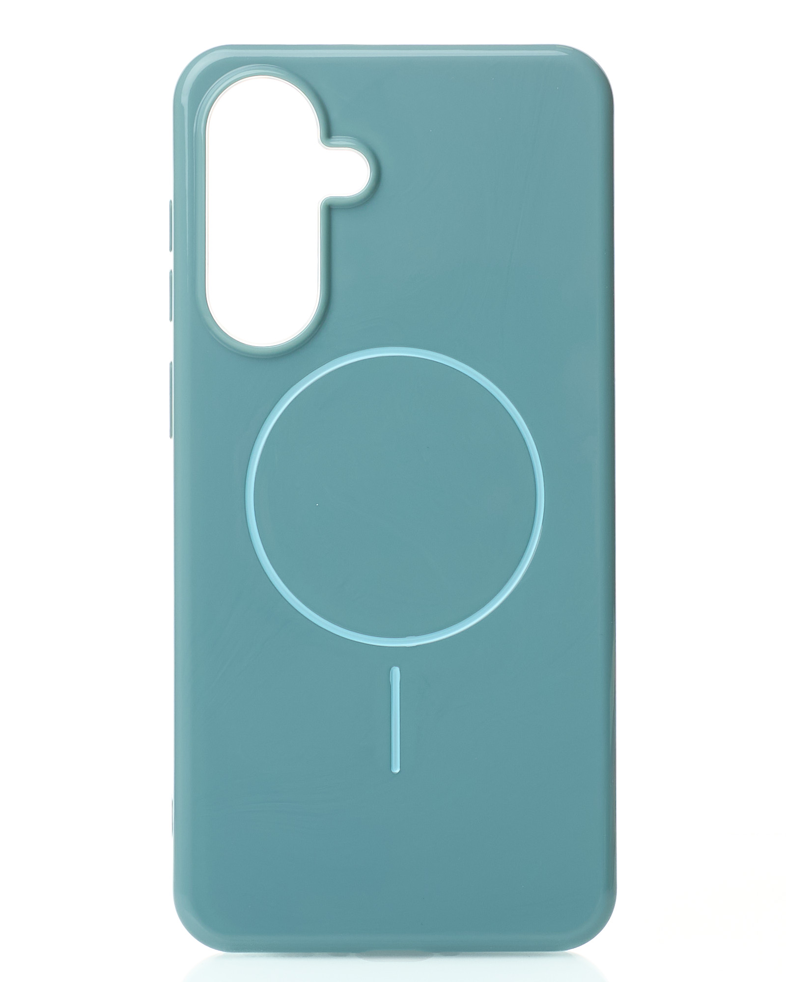 Силиконовый чехол Slim Ring Glamour с поддержкой MagSafe для Samsung A36 wave blue